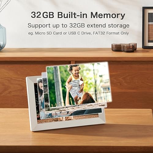 Miniatura 6 de Marco de fotos digital WiFi con aplicación FRAMEO, marco de fotos digital de pantalla táctil HD de 10.1 pulgadas, memoria integrada de 16 GB,