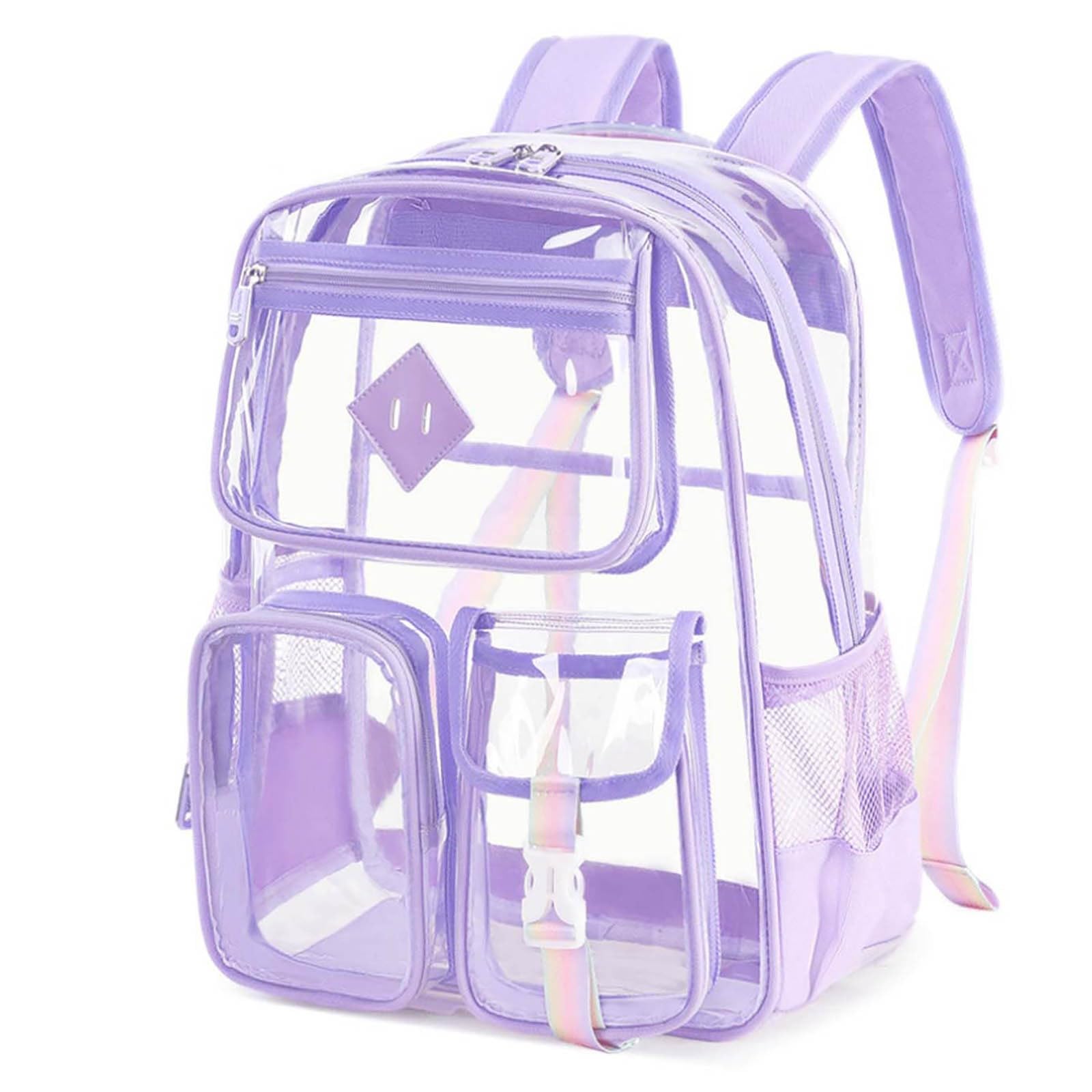 Zaino Bambini, Zaino Elementari Bambina Scomparti Multipli, Zaino Trasparente di Grande capacità per Ragazze delle scuole elementari e Medie 8-15