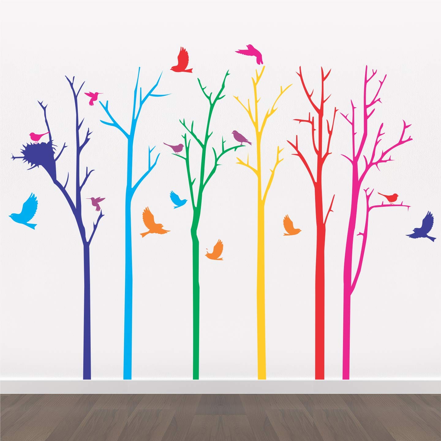 StickMe Scenic Birds on Trees - Creative - Colorful - Wall Sticker -SM071 (Multi Colour, Vinyl - 100cm X 90 cm) (B0789NK455) Amazon Price History, Amazon Price Tracker