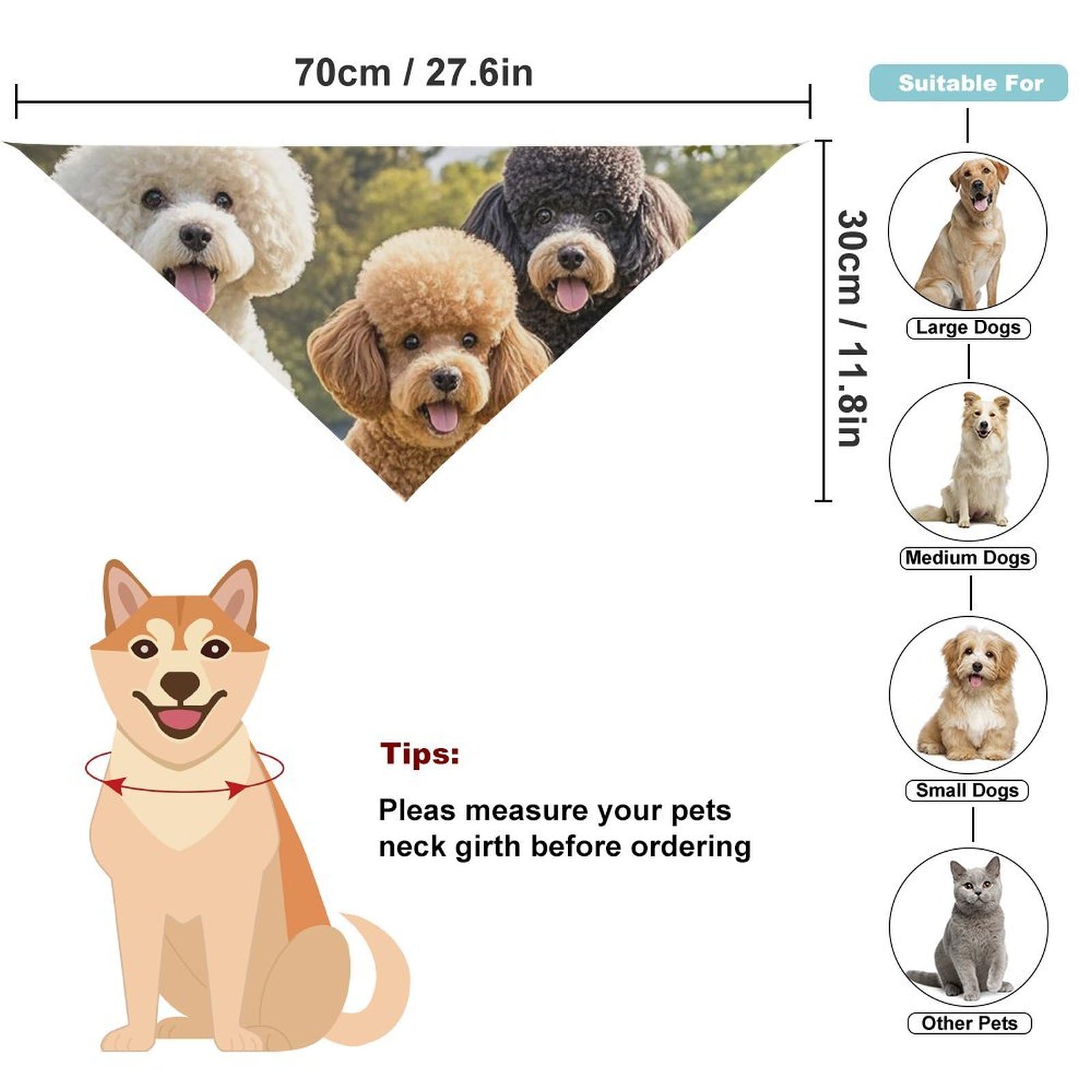 Barboncini DogsPet Sciarpa Bandana per cani taglia piccola media grande triangolo tessuto alta qualità