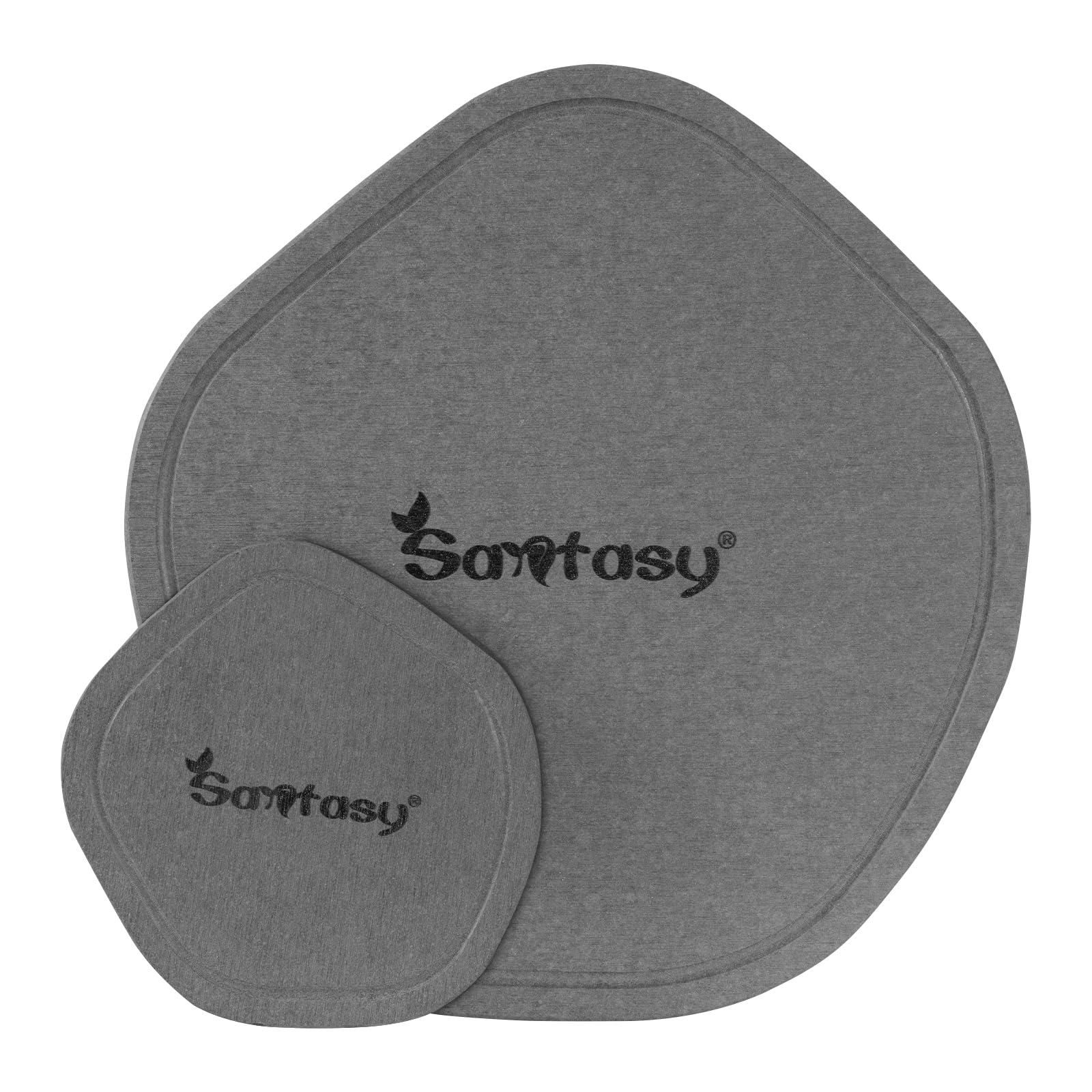 Plant Saucers for Indoors Quick Drying Diatomaceous Earth Stone Drying Tray Plant Water Catcher Tray 2 Pack Irregular Plan...