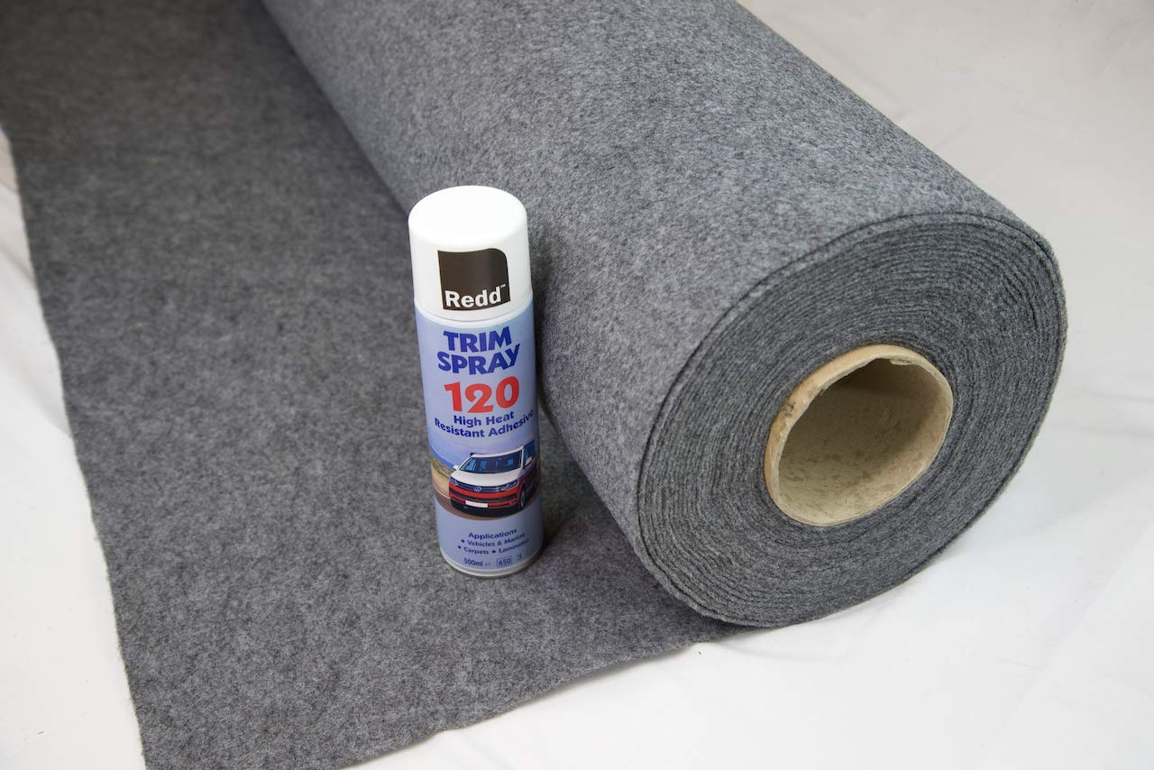 Buy Redd 4 Way Super Stretch Mid Grey Van Lining Carpet, Includes FREE