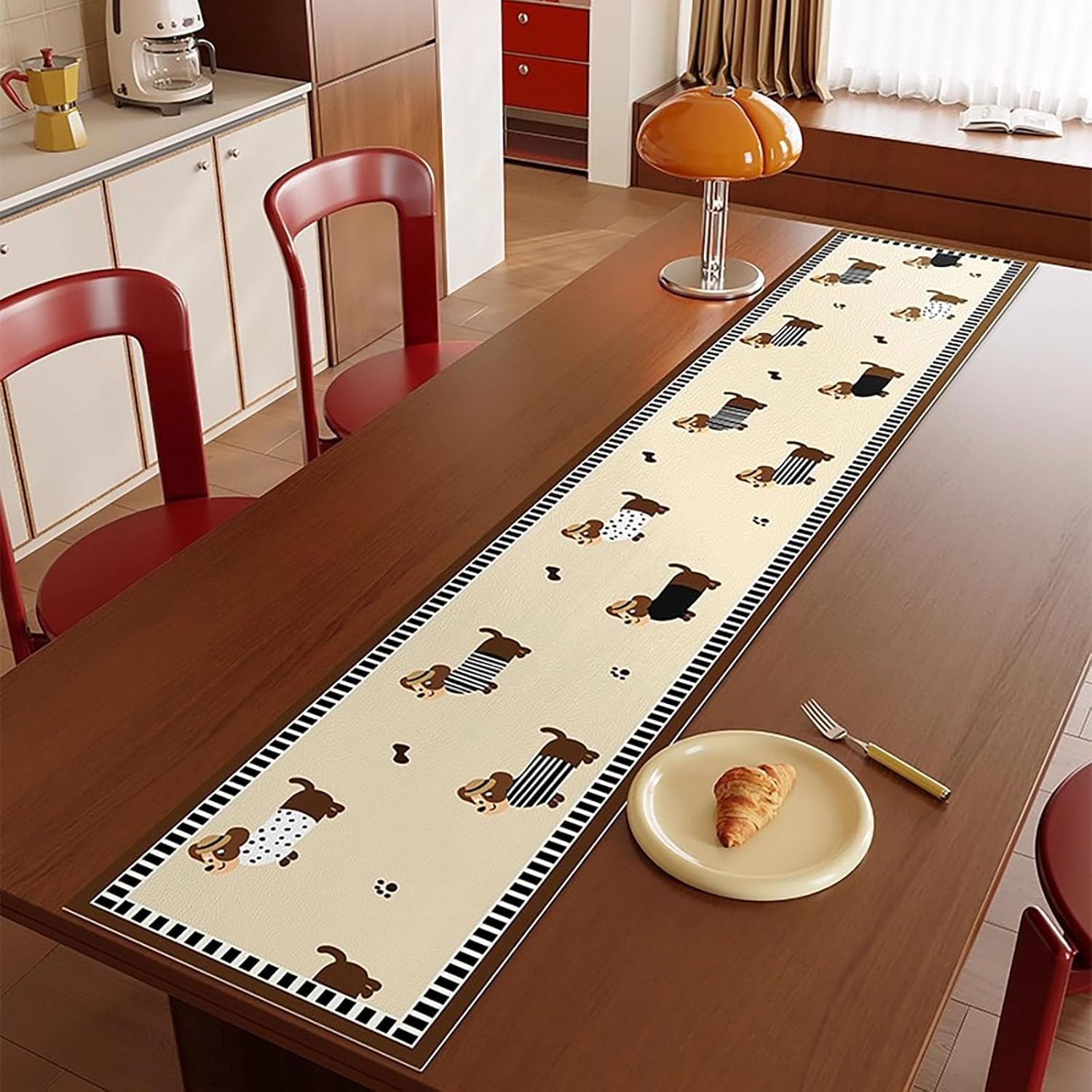 Table Runner,Jacquard Table Runners,Easy to Clean, Heat-Insulating and Anti-scalding, with a Lychee-Textured Front and an Anti-Slip Textured Back,for Dresser, Dining, Holiday.(Yellow,13.0*59.1in)