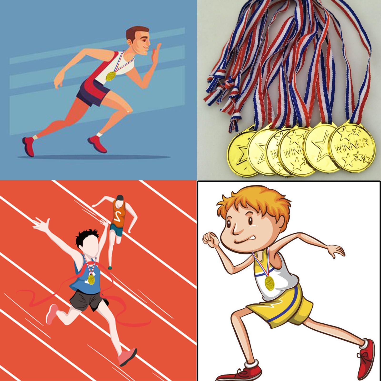 24 Pezzi di Medaglie Vincitori, Medaglie Premiazioni, Sono Adatti A Competizioni Sportive Agonistiche Come I Giochi Scolastici (Plastica)