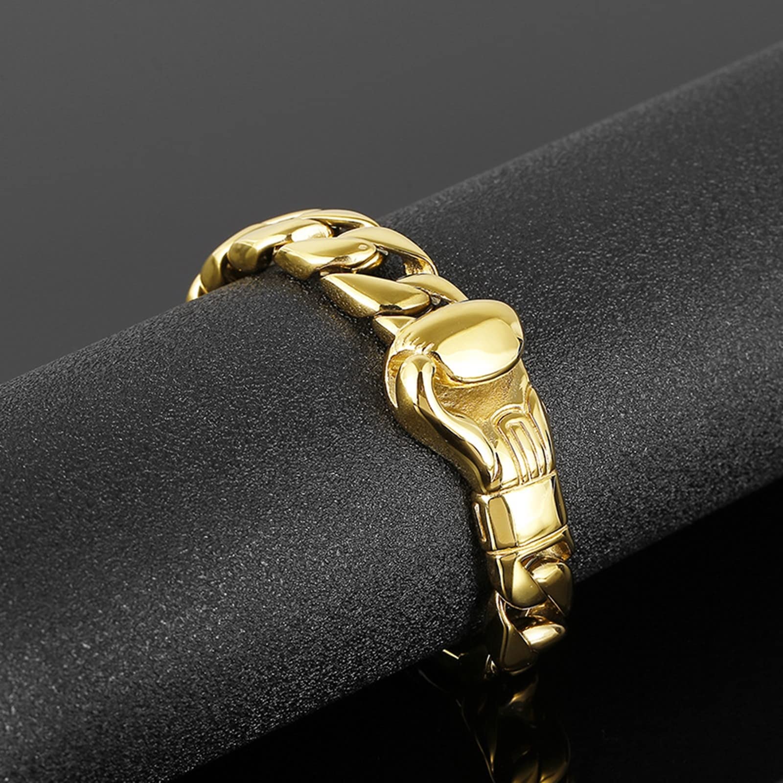 Armbänder Teenager, Herrenschmuck Gold Panzerkette Karabinerverschluss Stilvolles und Schlichtes Design 220x15mm Armband für Herren