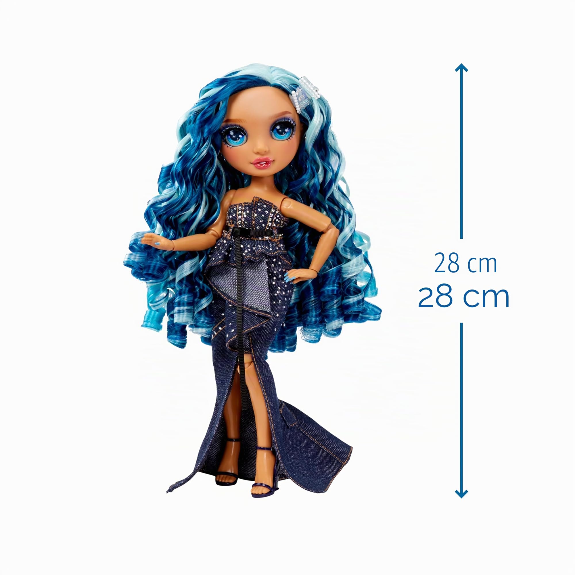 Rainbow High Fantastic Fashion Puppe - Skylar Bradshaw - Blaue Modepuppe und Spielset mit 2 Outfits & Modeaccessoires - Für Sammler und Kinder von 4-12 Jahren