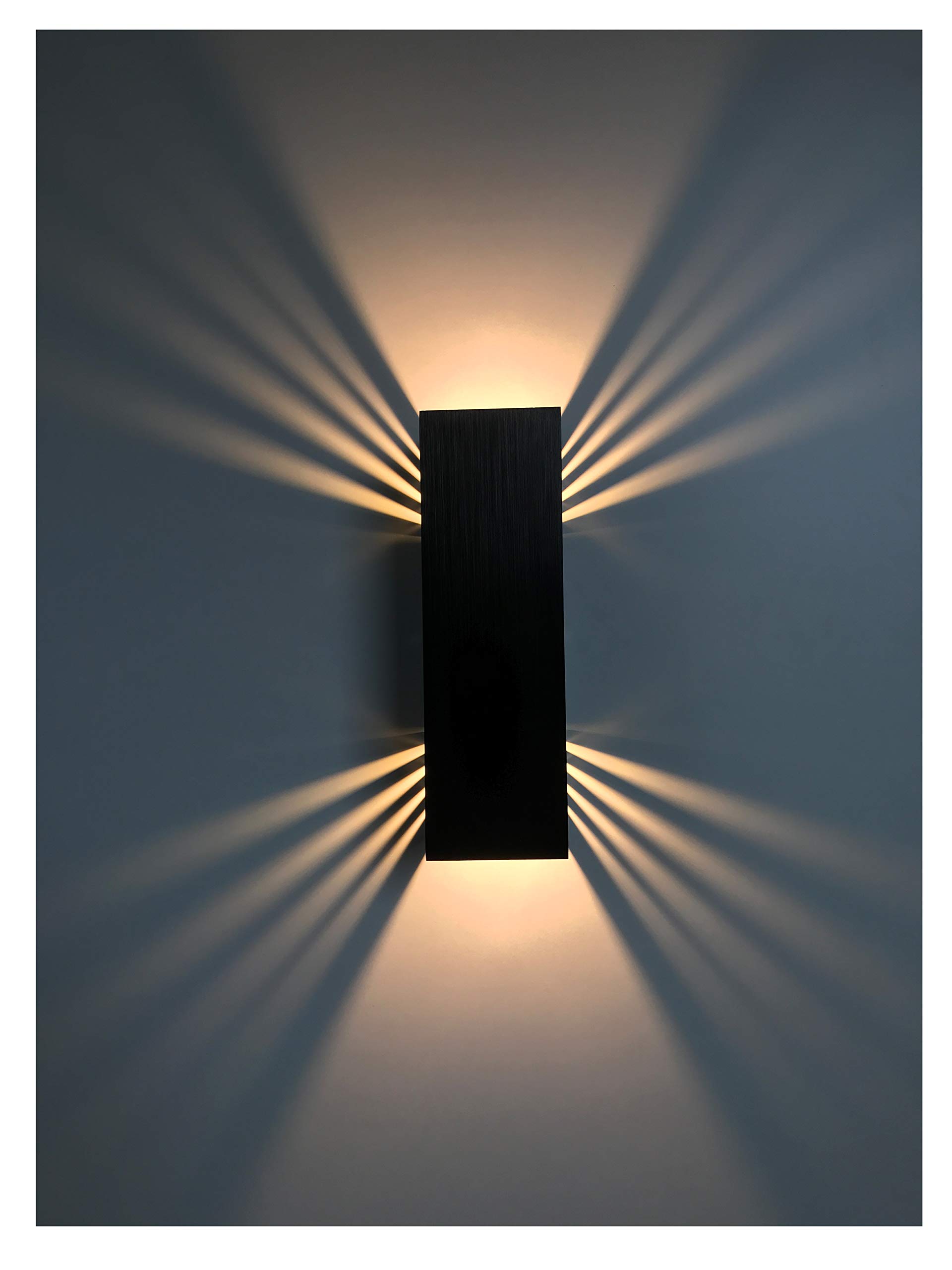 Wandleuchte | ShineLED-14 Black Edition | Schalter | 2x7W Warmweiß | Schatteneffekt | High-Power LED Wandlampe
