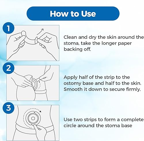 Miniatura 9 de 20 tiras elásticas de barrera para ostomía, hidrocoloide de grado médico, suministros de ostomía, cinta adhesiva para la piel, fugas impermeables