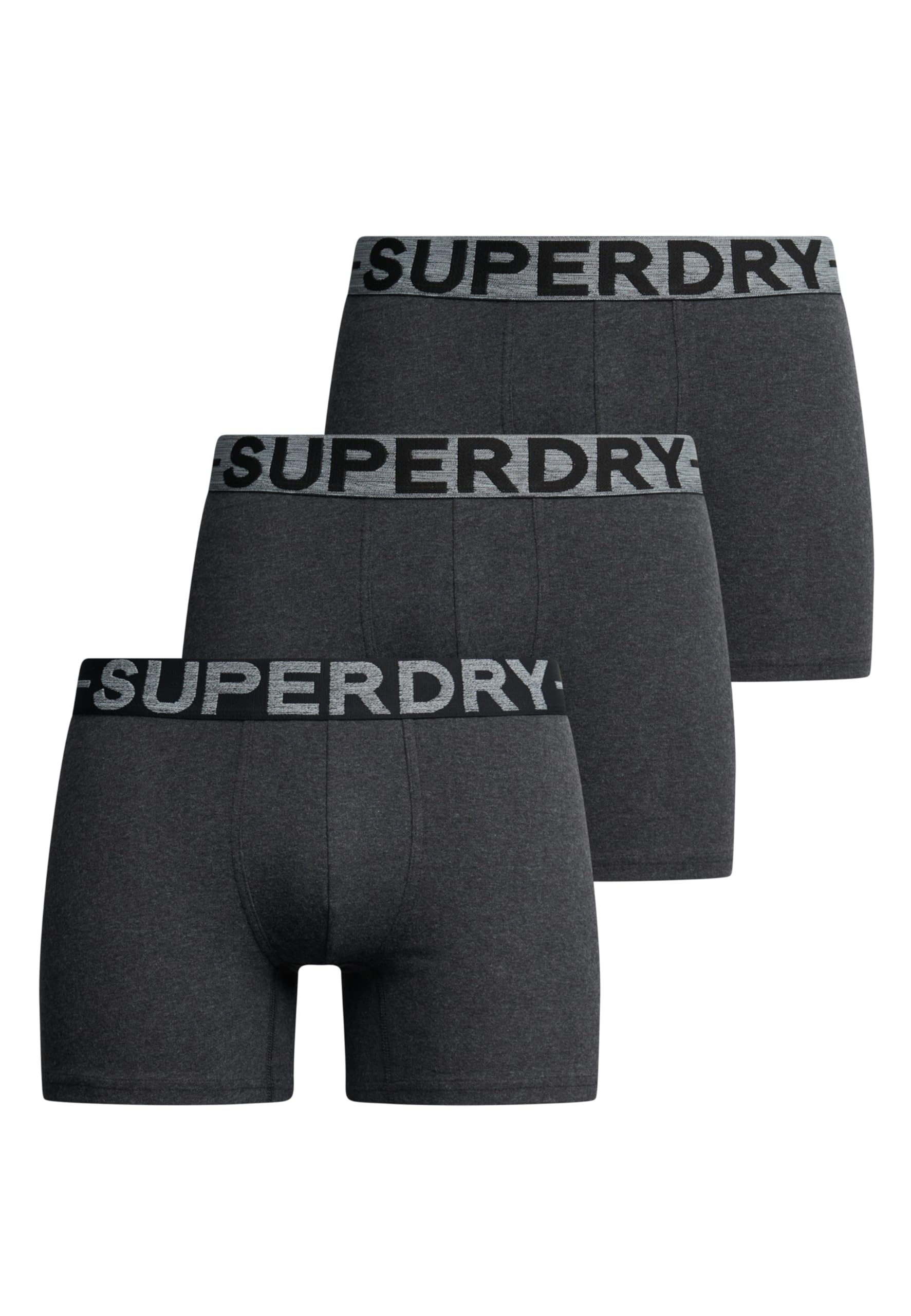 Superdry Men's BOXER TRIPLE PACK Boxer Shorts, Raven Black Marl,