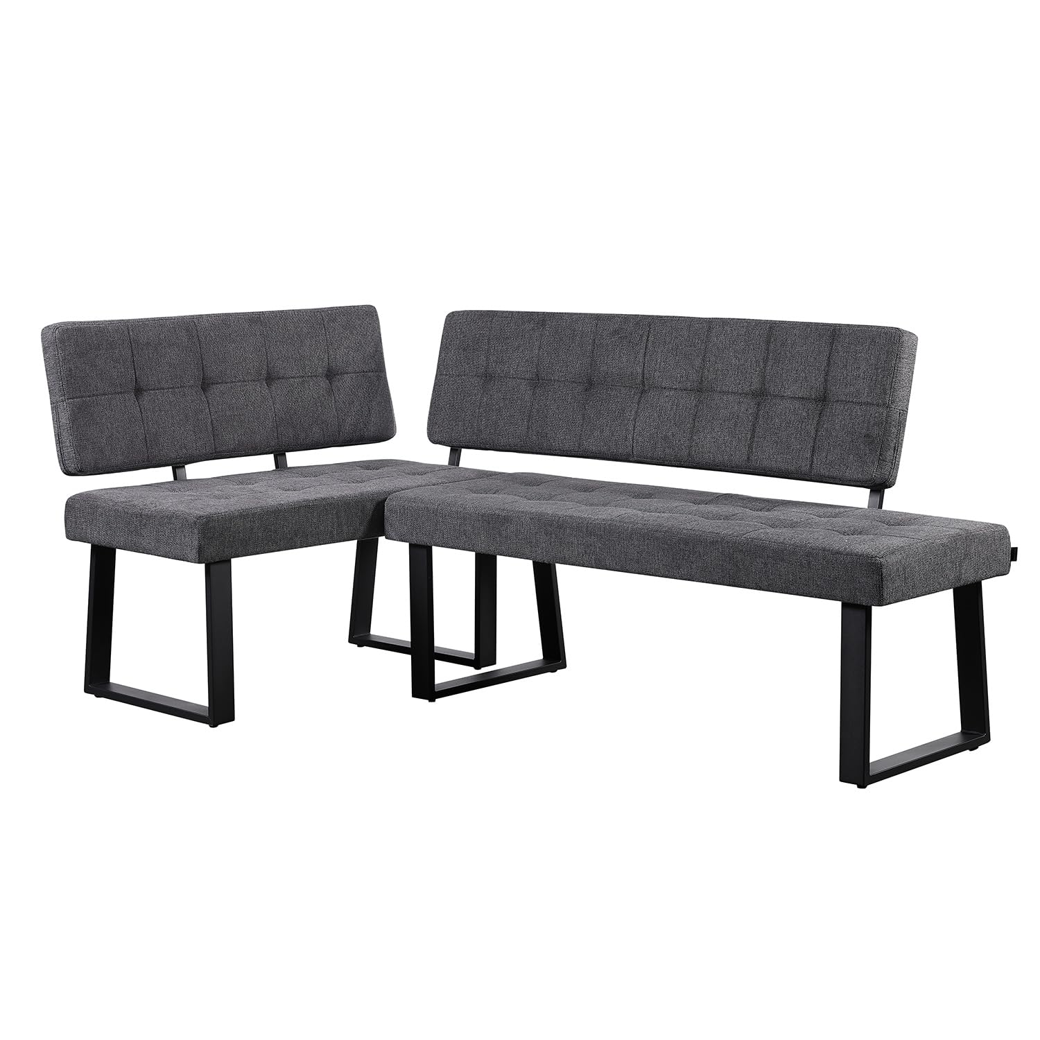 B&D home Sitzbank Sigfrid - Eckbank Esszimmer Mit Lehne, Sitzbank Flur, Pflegeleichter Bezug aus Webstoff in Anthrazit, Kaltschaum-Polsterung, Für Esszimmer, Küche & Flur, 140 cm