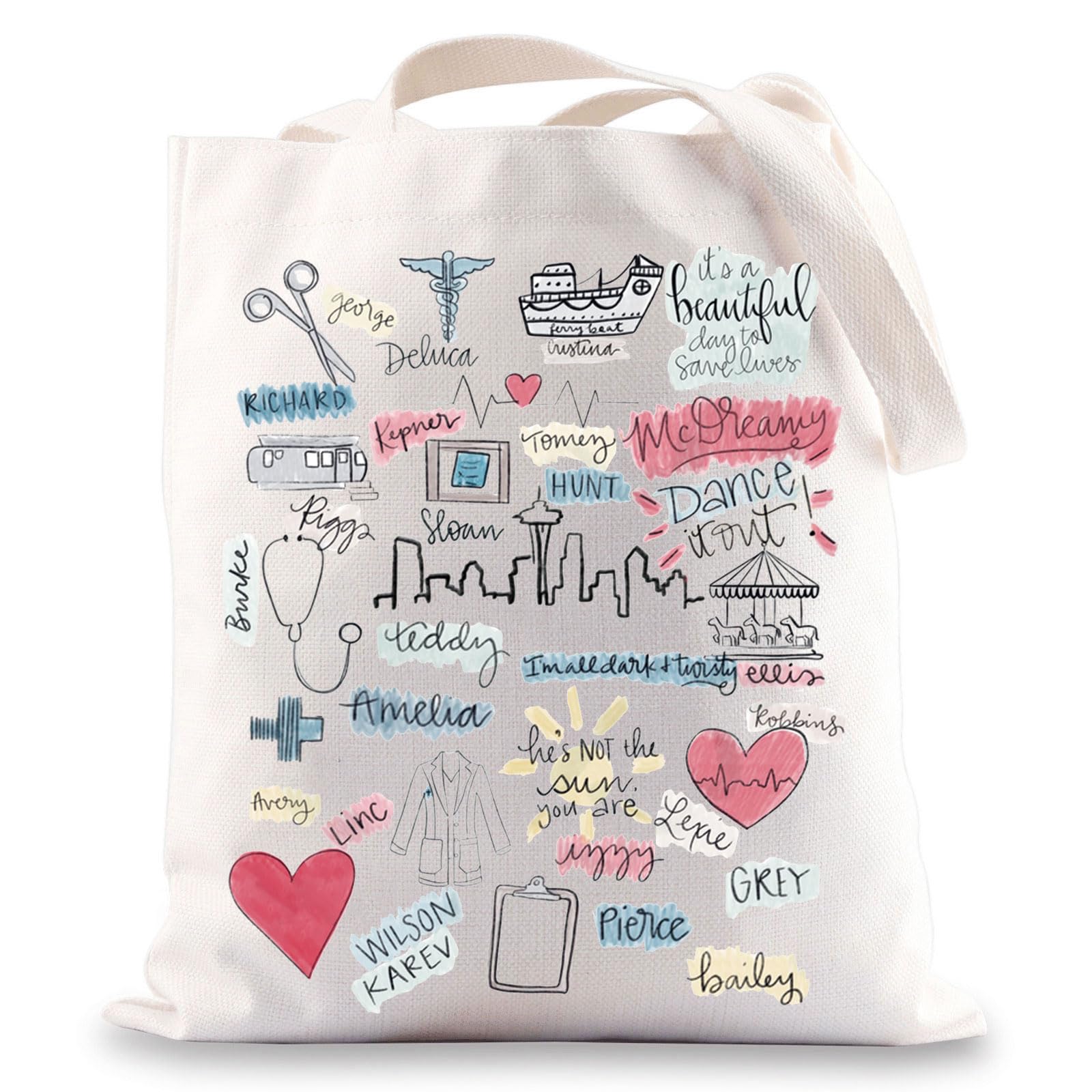 BWWKTOP Grey's TV Show Tote Bag Cristina Meredith Fans Gifts Grey's TV  Show Shoulder Bag Grey's Medical Merchandise