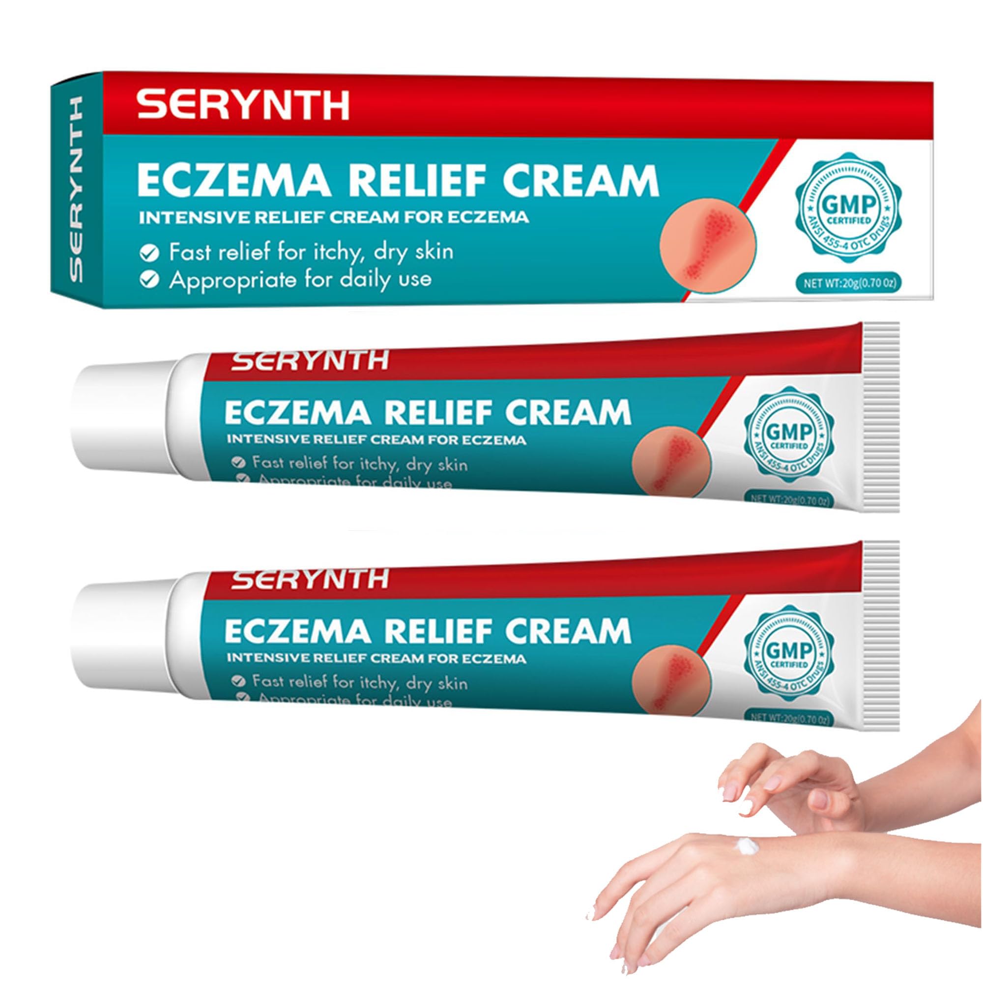 Eczema Cream 20g，Soothes Itchy, Gentle and Relieves Itching, for Dermatitis and Psoriasis, Eczema Cream for Adults