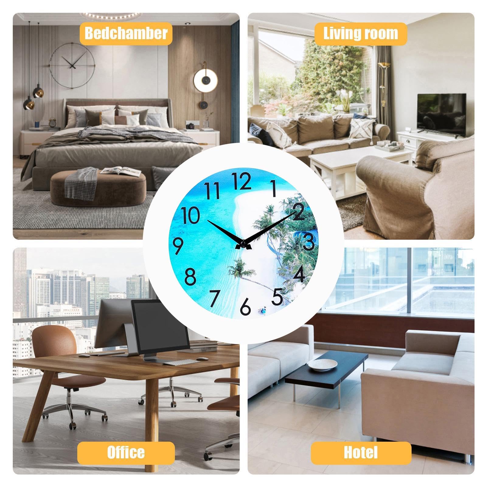 Amazon.co.jp: 壁掛け時計 - 12 インチ時計、電池式木製時計 |咲く