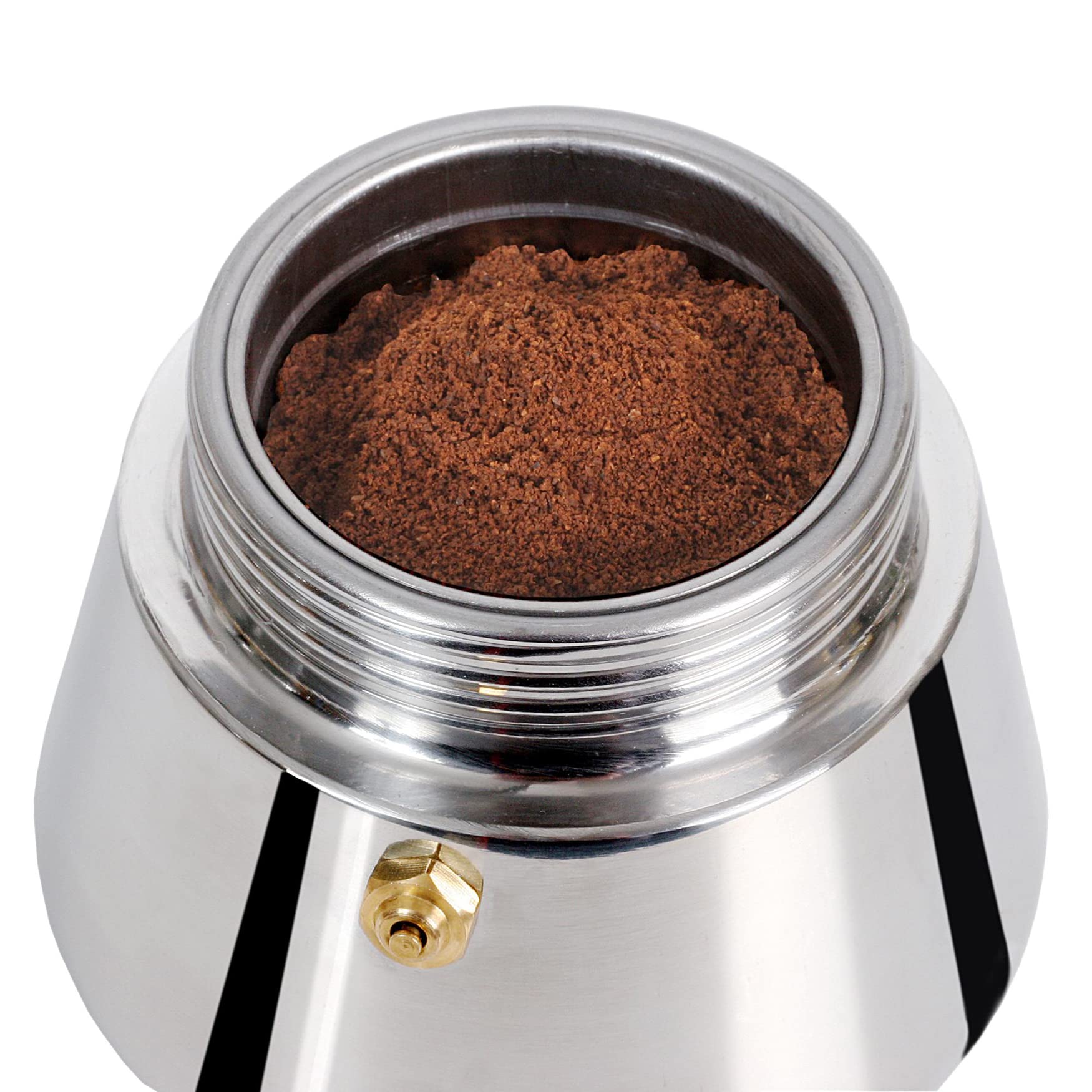 wenco Premium Espressokocher, 4 Tassen, 500 ml, Für alle Herdarten inkl. Induktion, Mokkakanne aus Edelstahl, 11,3 x 16,5 x 18,7 cm, Silber