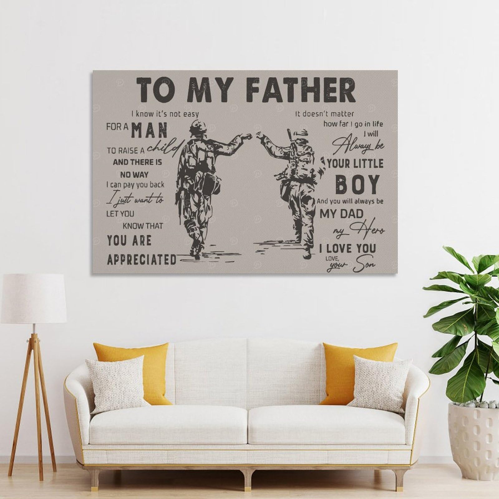 Junmoney Unframe-Style-8 To My Father Gift From Son Room Decor Wall Art, 24X36inch(60X90cm), For Gallery Wall Decor And Room Displays, Decorative Artwork With Flexible Styling