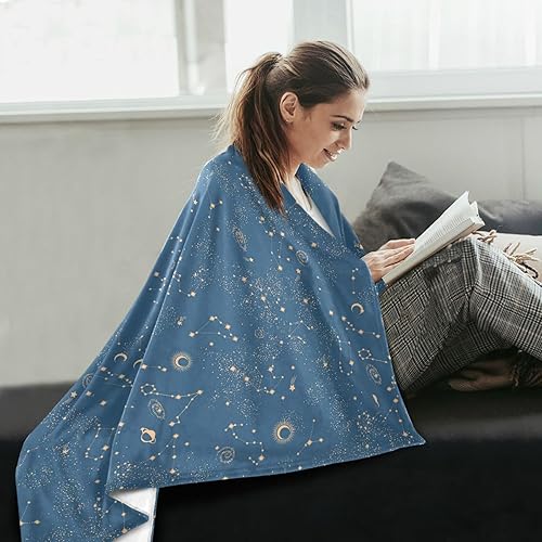 Miniatura 6 de Space Galaxy Constellation Pattern Fluffy Blanket Cozy Ultra-Soft Fall Sofa Throw Blanket 60x90 Inches for Camping Bed Travel Chair Adults Kids