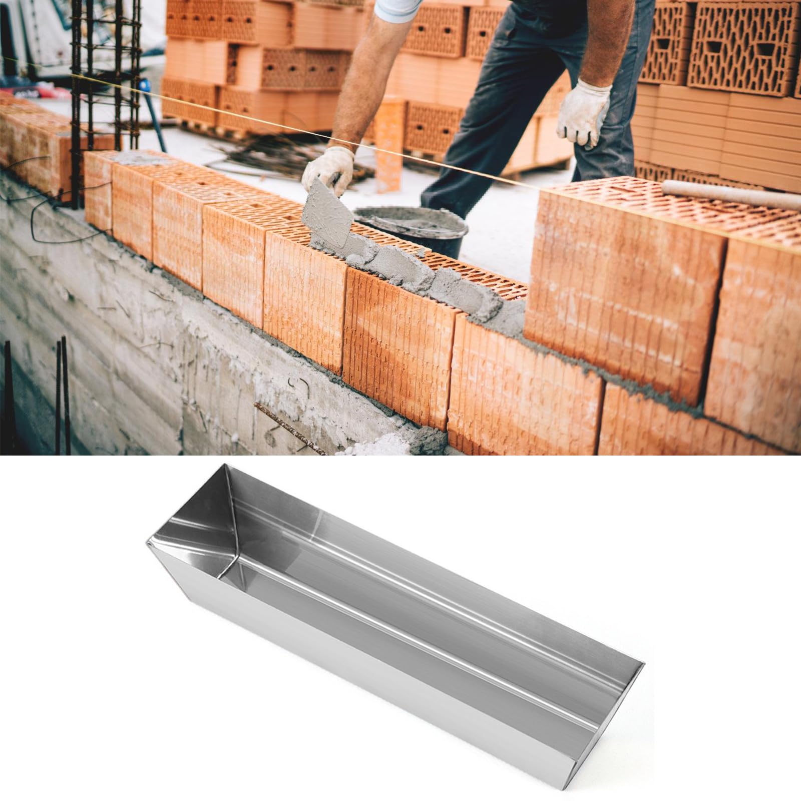 Edelstahl Schlammpfanne 35,6cm Für Trockenbau - Wasserdicht Mit Konischen Seiten