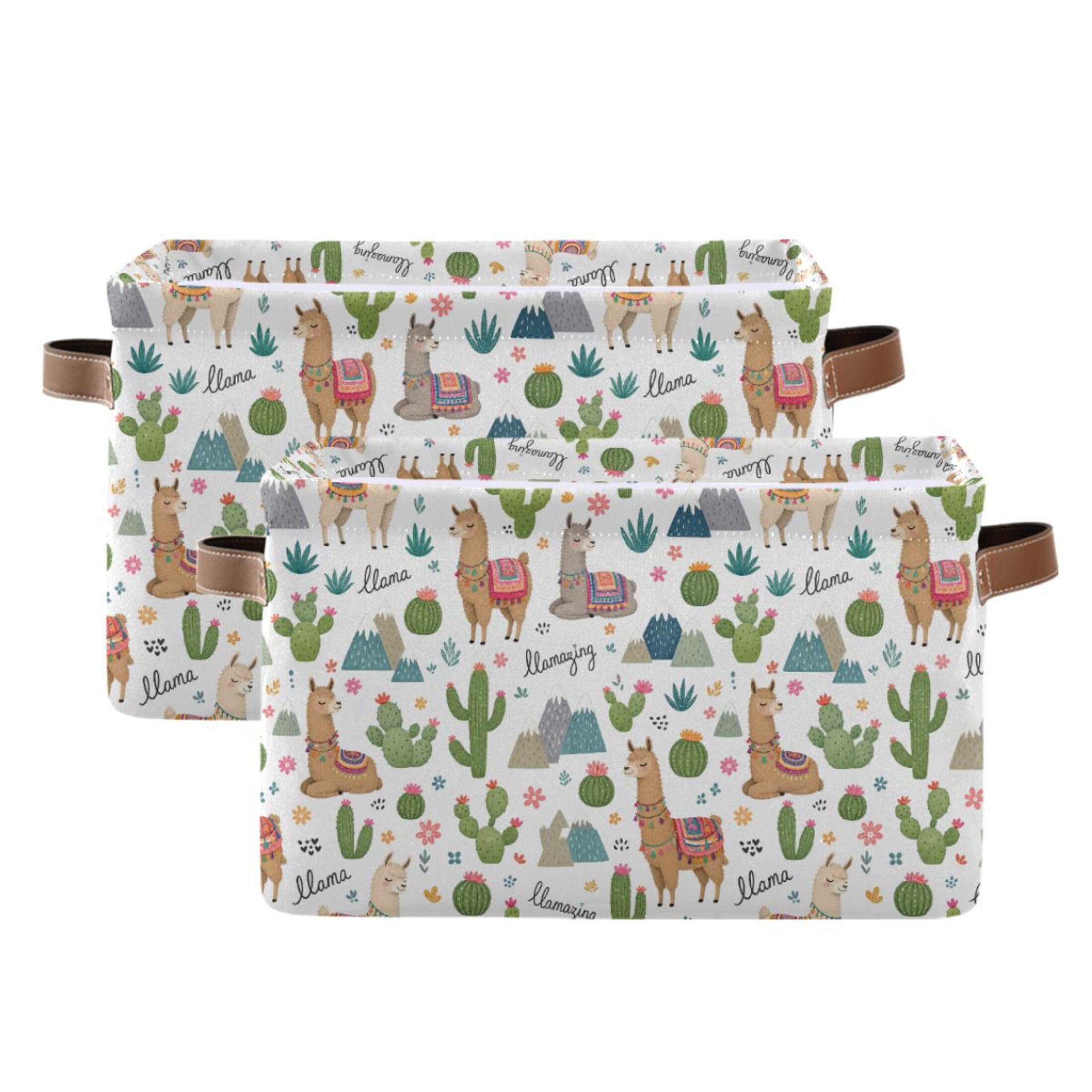 Fuauuyl Storage Basket with Handles, Foldable Canvas Storage Bin