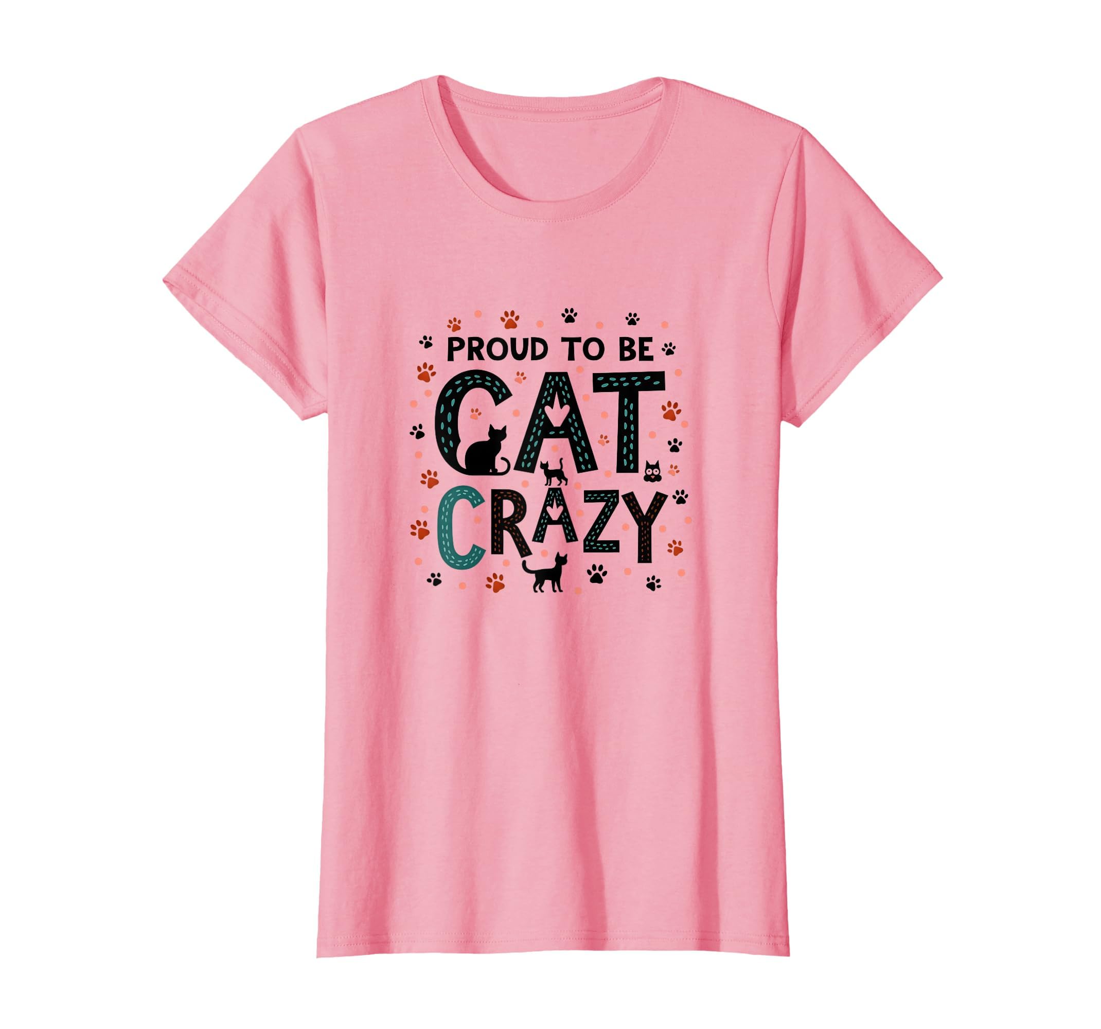Stolz auf Cat Crazy: Feline Lover Typography Art T-Shirt