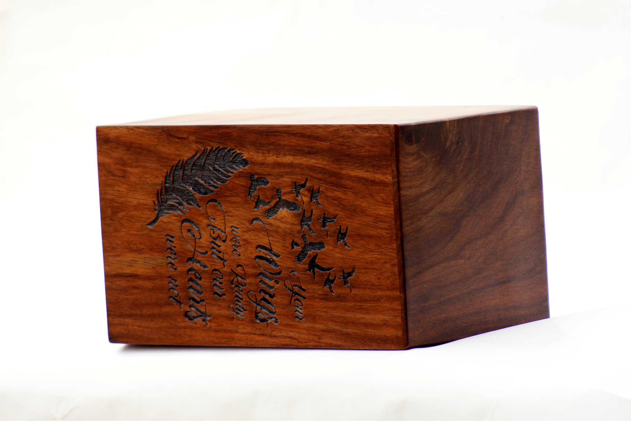 Merit Wooden Craft Hand-Crafted Adult Cremation Urn - Rosewood Hummingbird Design, 250 Cu/In Capacity - View #6