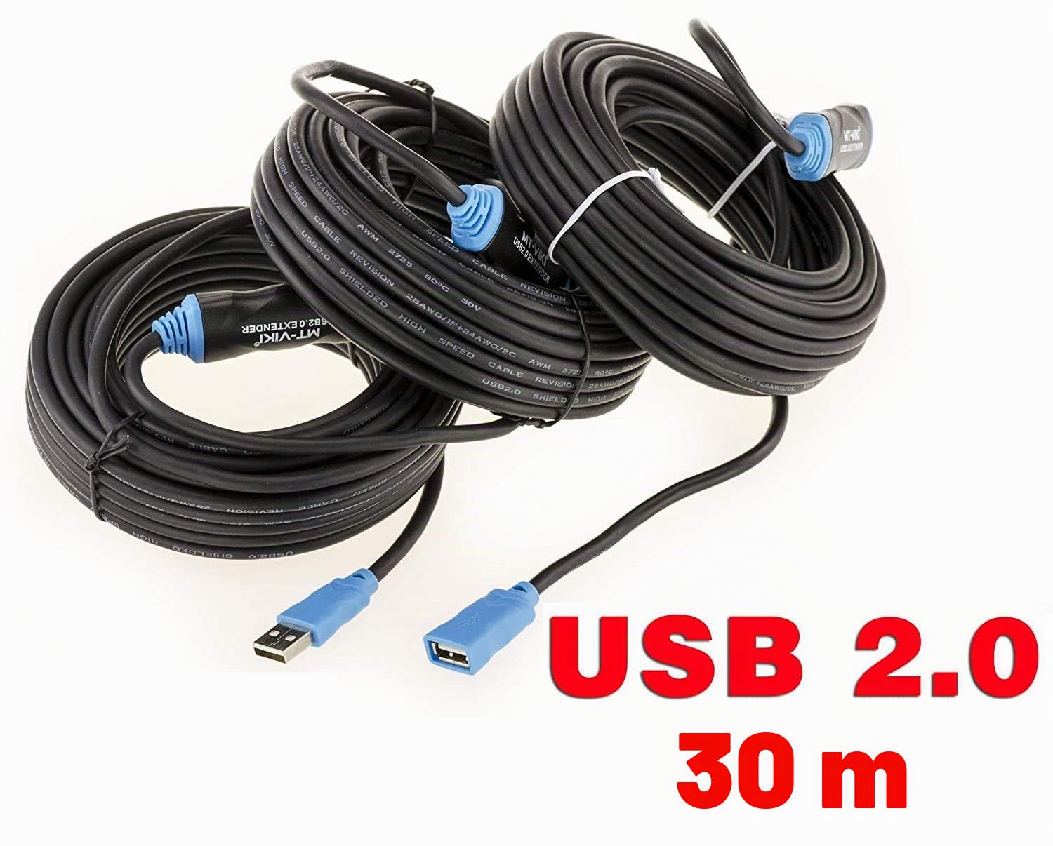 KALEA-INFORMATIQUE USB 2.0 Active Verlängerungskabel mit HOHER QUALITÄT Verstärkung, Länge 30M. USB 2.0 Verlängerungskabel mit Repeater-Modul.