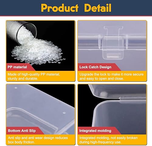 Miniatura 4 de MroMax Caja de almacenamiento de componentes PP, 3.465 x 2.362 x 0.787 in organizador de plástico cajas de herramientas para componentes