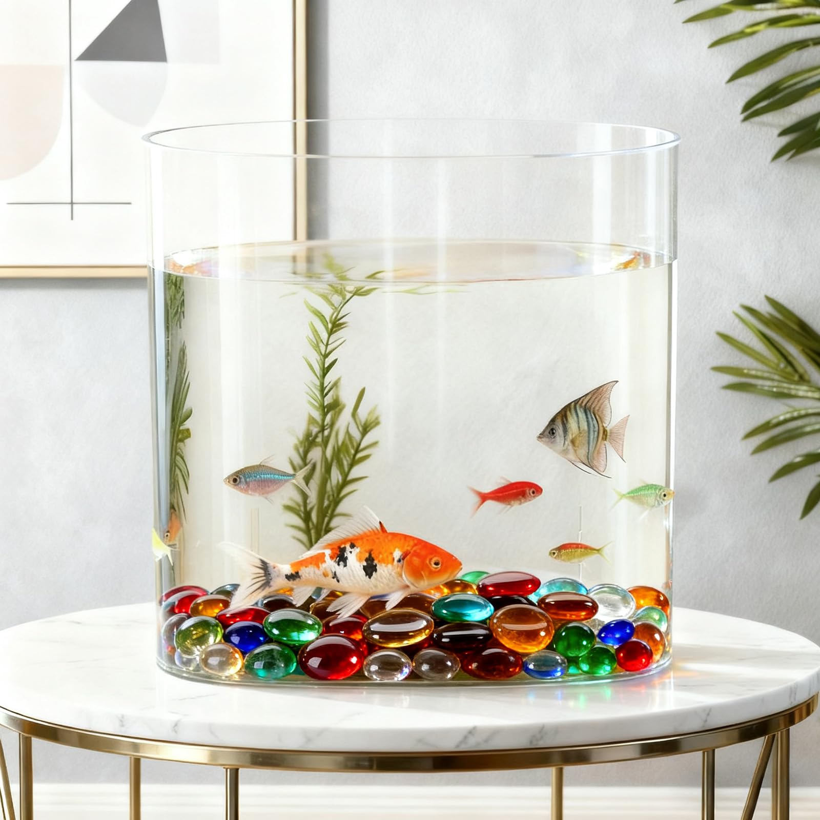 Billes plates 15-20 mm 210 pièces 900 g décoratives aquarium vase plantes DIY