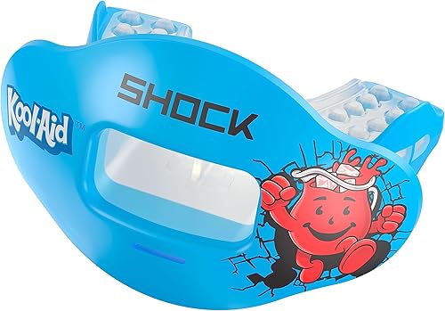Shock Doctor Max Air Flow - Protector bucal para fútbol, protección completa de la boca, compatible con aparatos ortopédicos, ajuste instantáneo