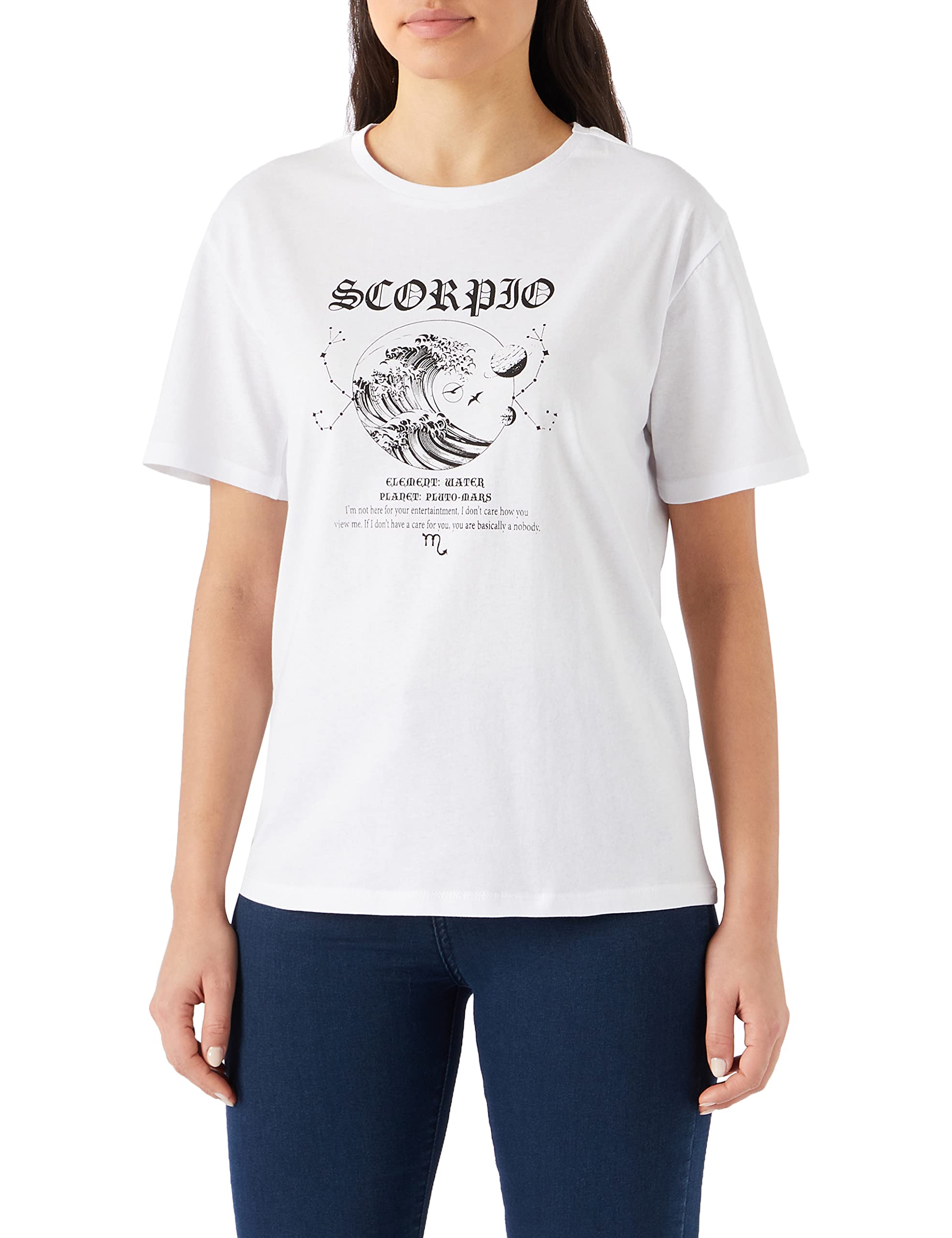 T-shirt Donna In Cotone Koton, Maniche Corte, Giallo Fluorescente, Taglia S