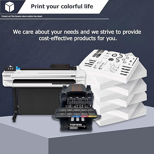Miniatura 5 de HINK 1 paquete 711, C1Q10A compatible con cabezal de impresión para impresora HP DesignJet T530 T525 T520 T130 T125 T120 T100 de gran formato,