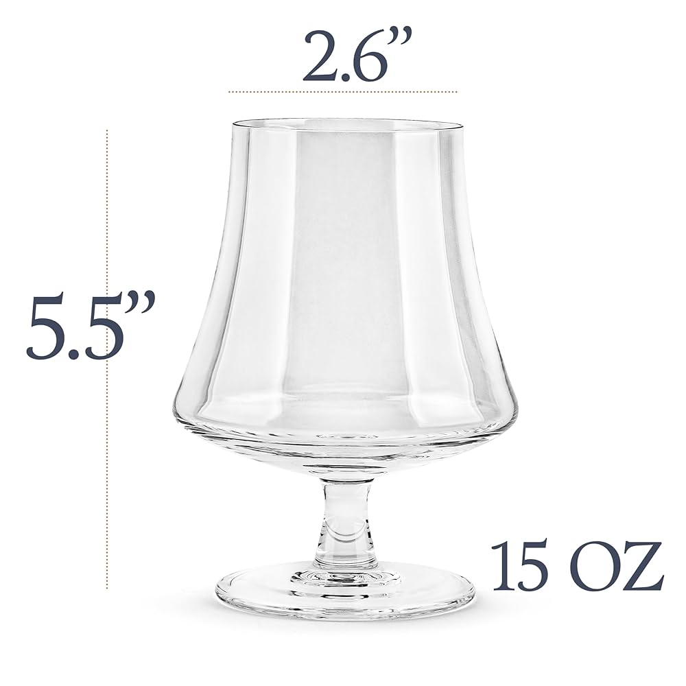 Bicchieri Brandy Glencairn Glass GLASSIQUE CADEAU Bicchieri Grandi Da 620 Ml Per Brandy E Cognac | Set Di 2 | Ciotole Giganti A Stelo Corto | Bicchieri Da Bere E Degustare Per