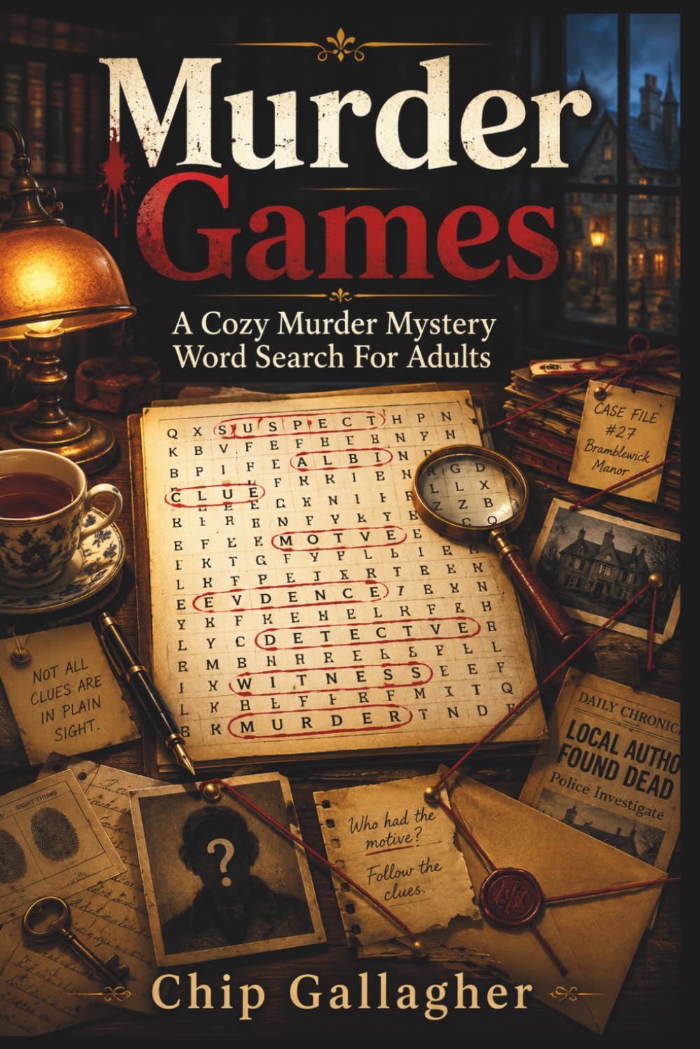 Murder Games: A Cozy Murder Mystery Word Search For Adults