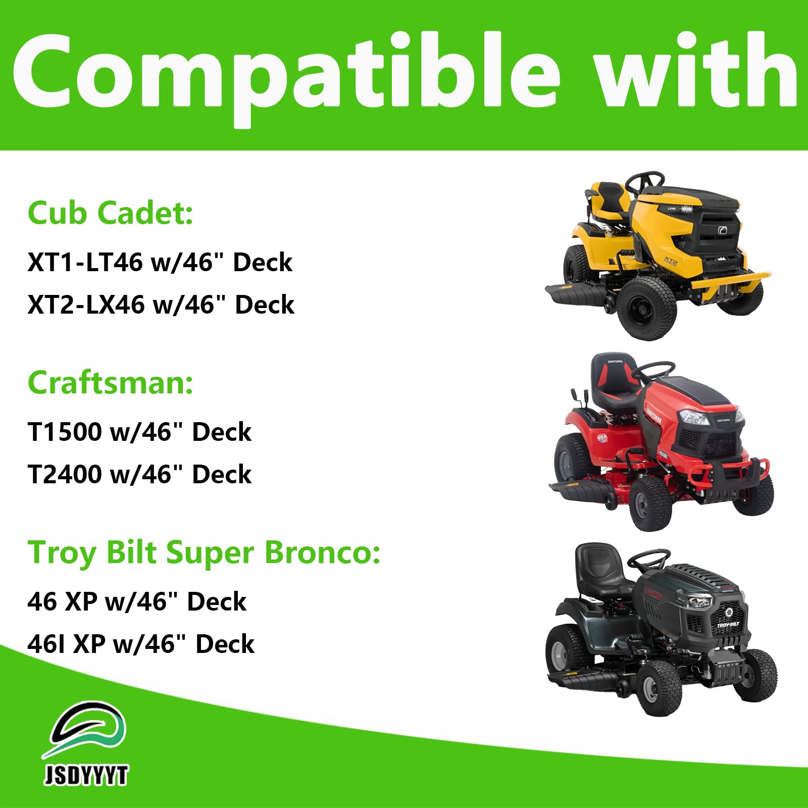 618P09258 618-09258 - Conjunto de husillo de hoja para cortacésped compatible con Cub Cadet XT1-LT46, XT2-LX46, MTD Craftsman T1500 T2400, Troy Bilt Super Bronco 46 XP, 46I XP, 46K XP con