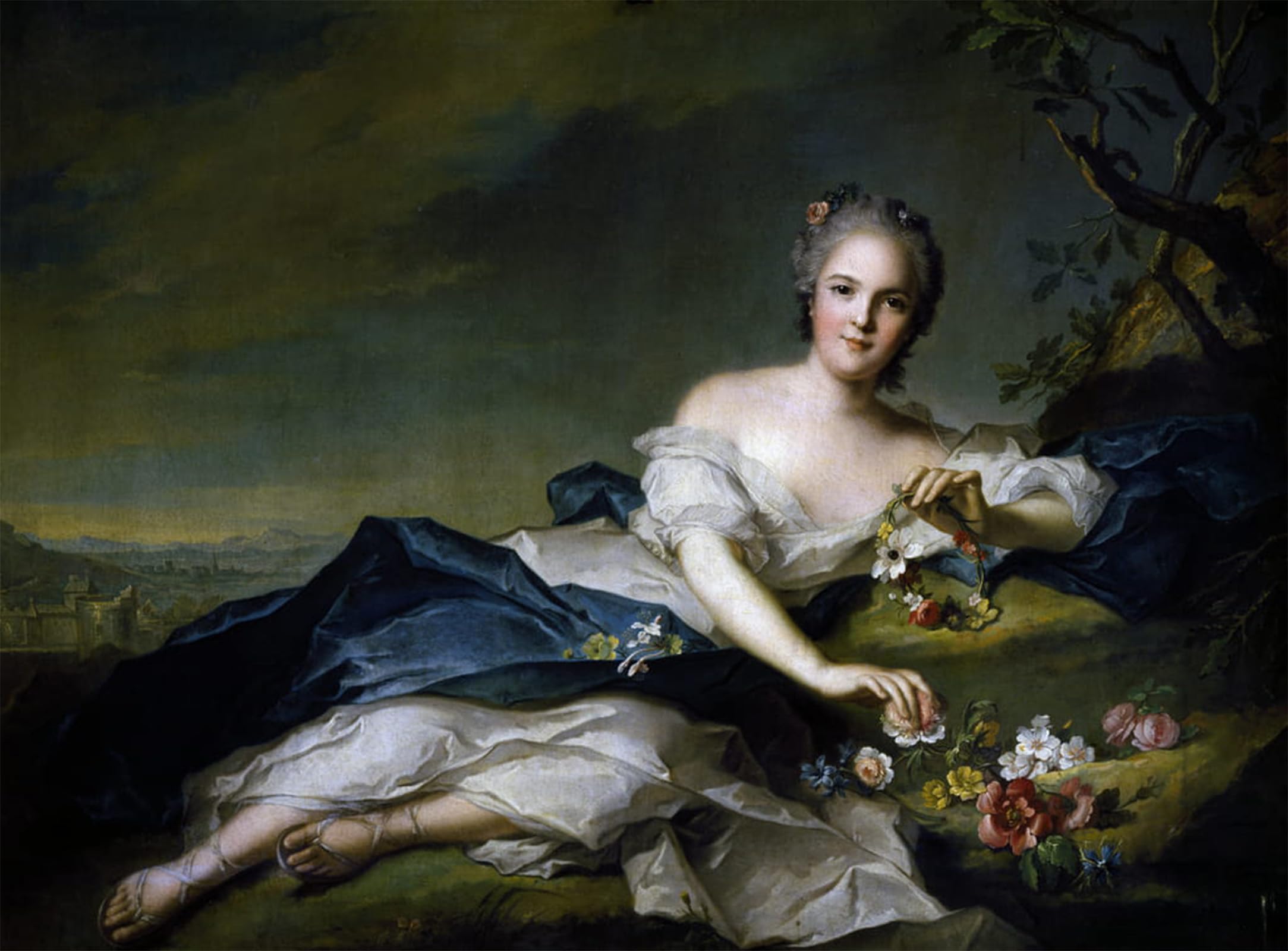 SERENDIPITP Retro Picture Poster Wall Art Pictures Painting Portrait of Henrietta Maria of France Paris by Jean Marc Nattier Wall Art Canvas Print for Wall Decor 60x90cm