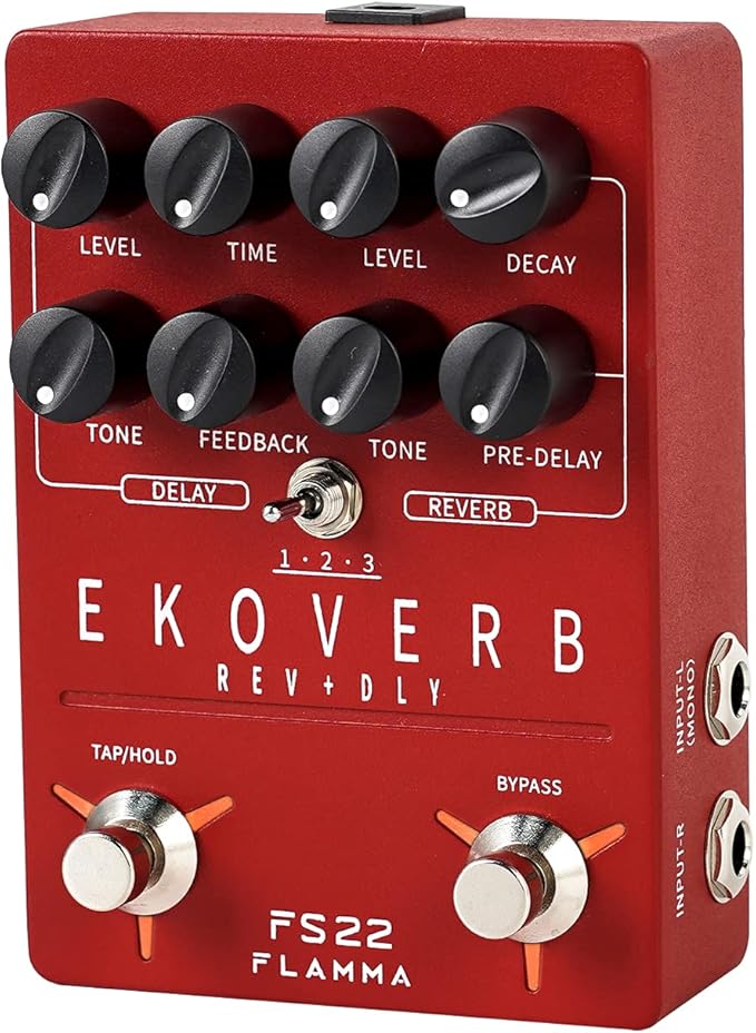 FLAMMA FS22 Stereo Delay & Reverb Combo Effects Pedal Ambient Guitar Pedal with 3