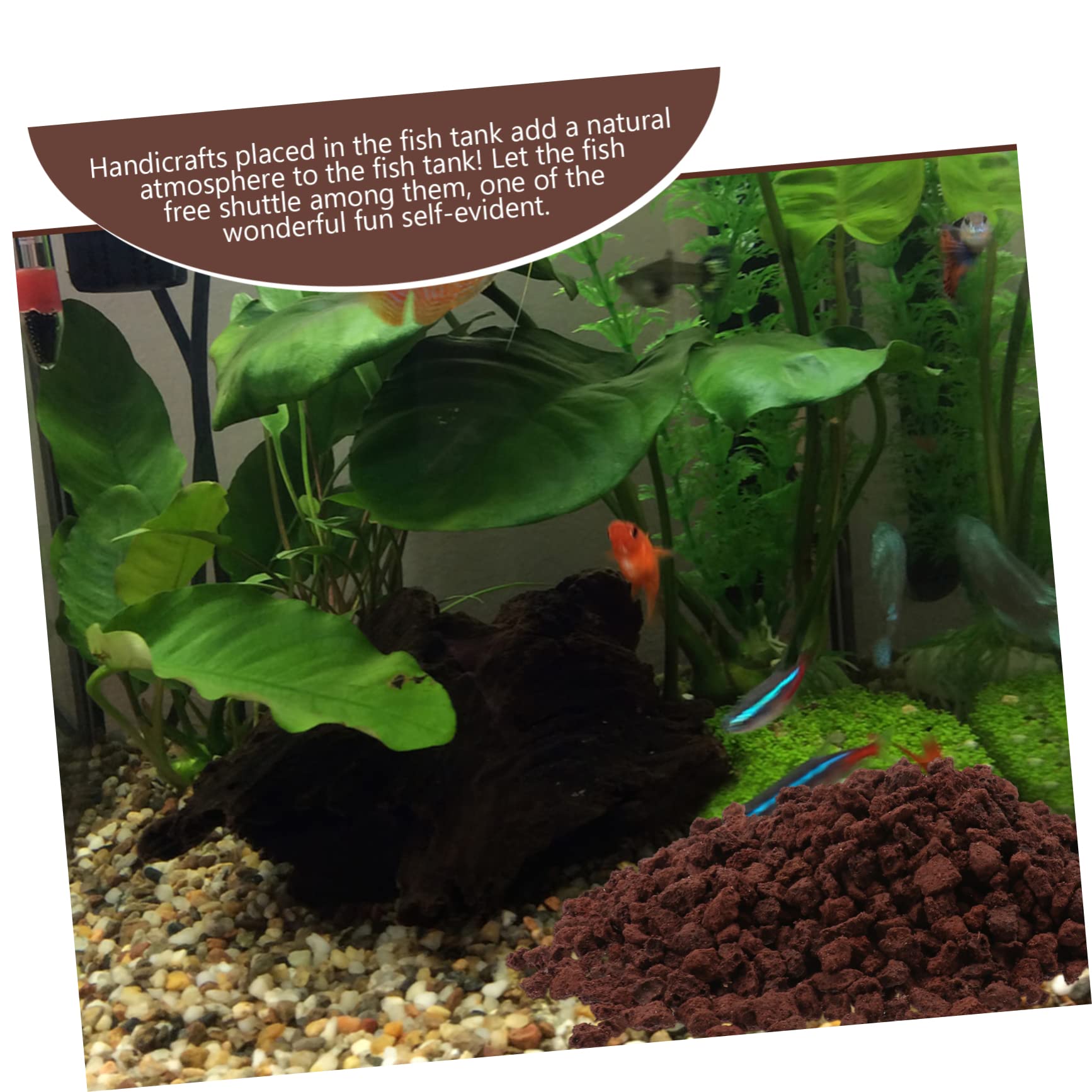 Gravier De Roche Volcanique pour Aquarium 500 G Habitat pour Aquarium Pierre De Récif Artificielle Paysage Naturel sans Danger pour Les Poissons