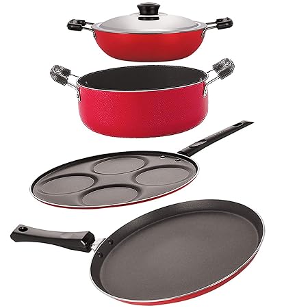 Nirlon nonstick Aluminium Utensils Set of 4 Pieces for Kitchen (FT13_DKD(M)_UP4_CS24)