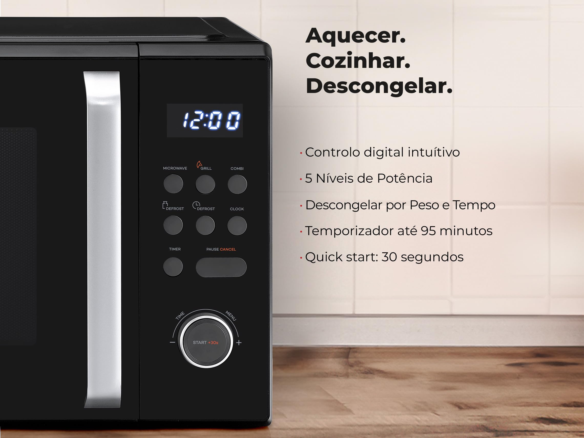 Micro-ondas 31L Digital Com Grill Preto 1871FL