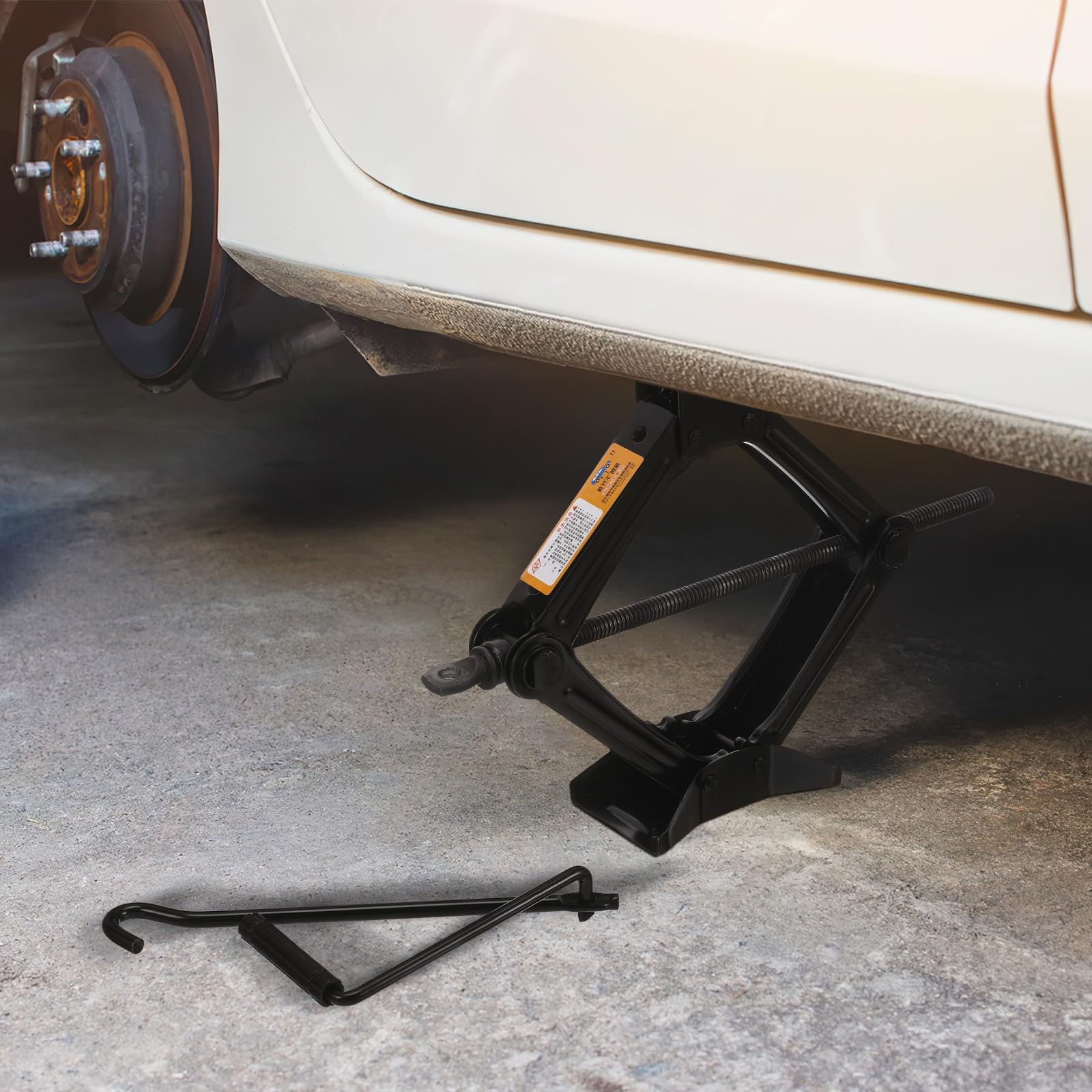 TEHAUX Scherenwagenheber 1t aus Eisen für Auto und Reifenwechsel Schwarz
