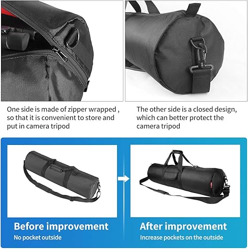 Miniatura 24 de HEMMOTOP Bolsa para trípode, 47 x 8.3 pulgadas en todos los lados, funda de transporte acolchada de 0.4 pulgadas de grosor con correa para el hombro