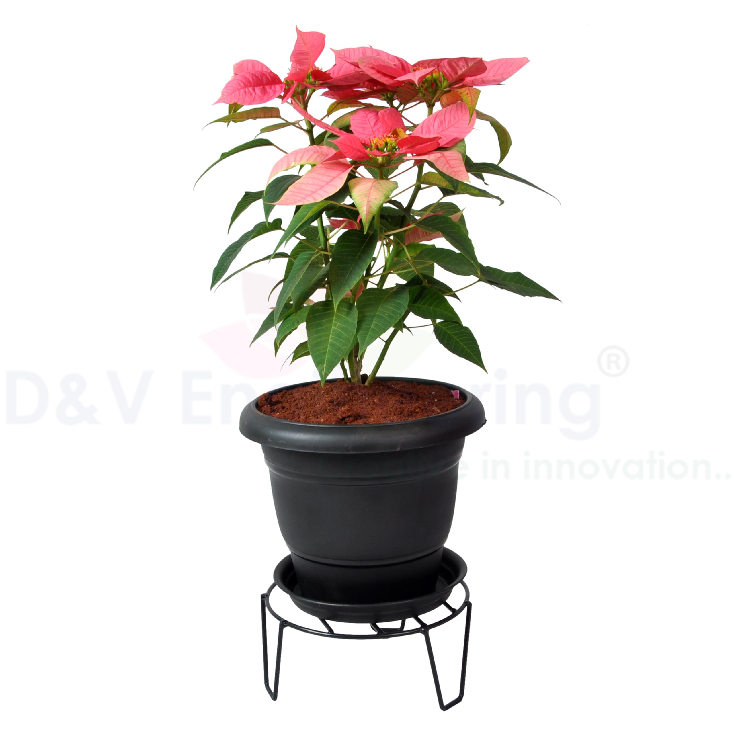 Metal Plant Stands - Set of 4 for Flowers & Pots -4
