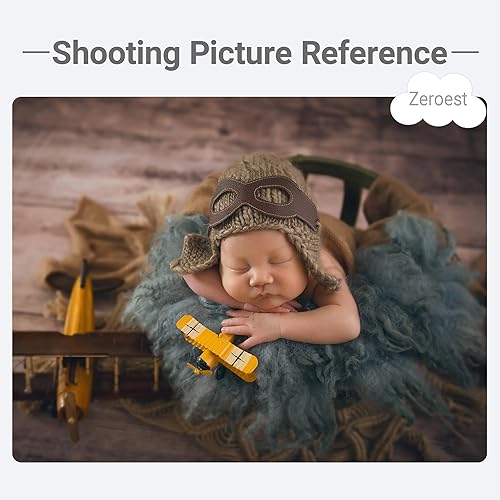 Miniatura 8 de Zeroest Accesorios de fotografía para bebé, sombreros de piloto, trajes de sesión de fotos, disfraz de ganchillo para niño y niña, sombrero de punto