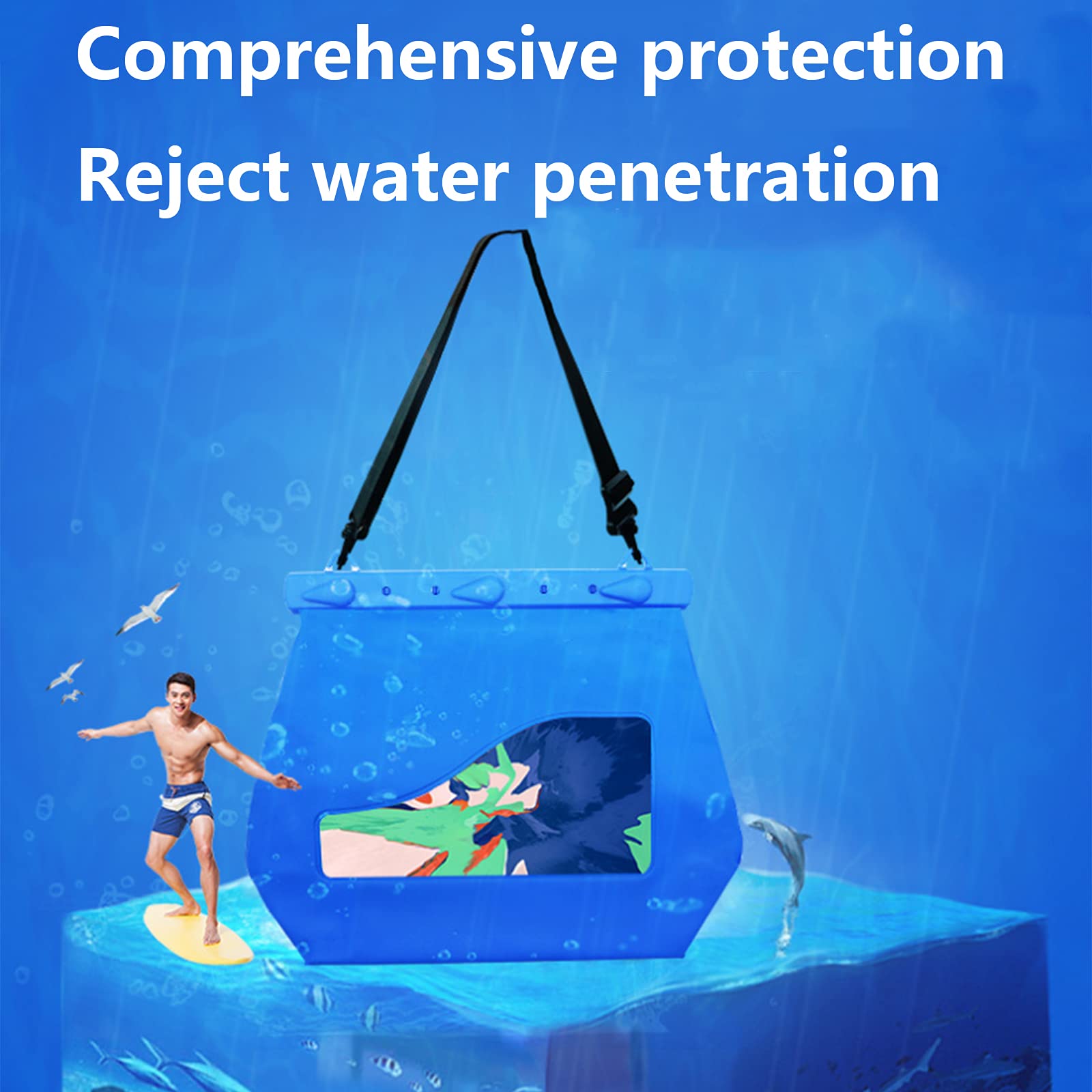 Borsa Impermeabile Borsone, IP68 10M Borsa a Tracolla, Tracolla Regolabile, Può Essere Utilizzata per Nuoto, Barca, Pesca, Kayak All'aperto 20 * 10 * 25CM
