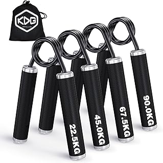 KDG Handtrainer Unterarmtrainer 4er or 6er Pack,22.5KG-157.5KG Metall Griffkraft Trainer,Rutschfester Fingertrainer Handgriff-Stärker für Muskelaufbau und Hand-Rehabilitationsübungen