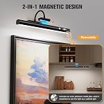 15.7'' Picture Lights for Wall with Motion Sensor, 9000mAh Rechargeable Battery Operated Poster Lights for Paintings, Portraits, Wall Decor, Black