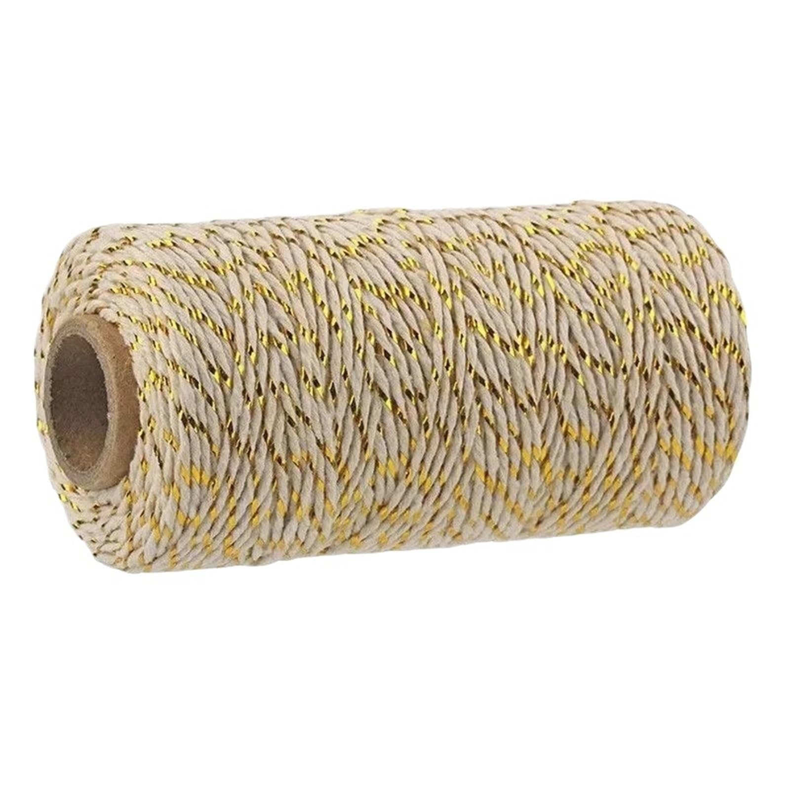 Cotton Macrame Cord 2mm 100M Macrame Cord Cotton Rope String Crafts DIY Colored Thread Twisted Twine Handmade Sewing Home Wedding Decoration(Color24,2roll)