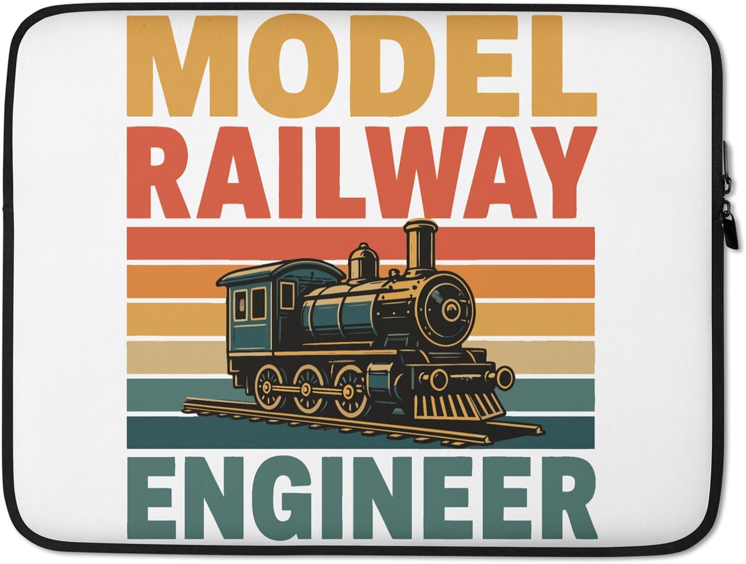 Vintage Model Railway Hobby Train Tracks Railroad Graphic Laptop Sleeve