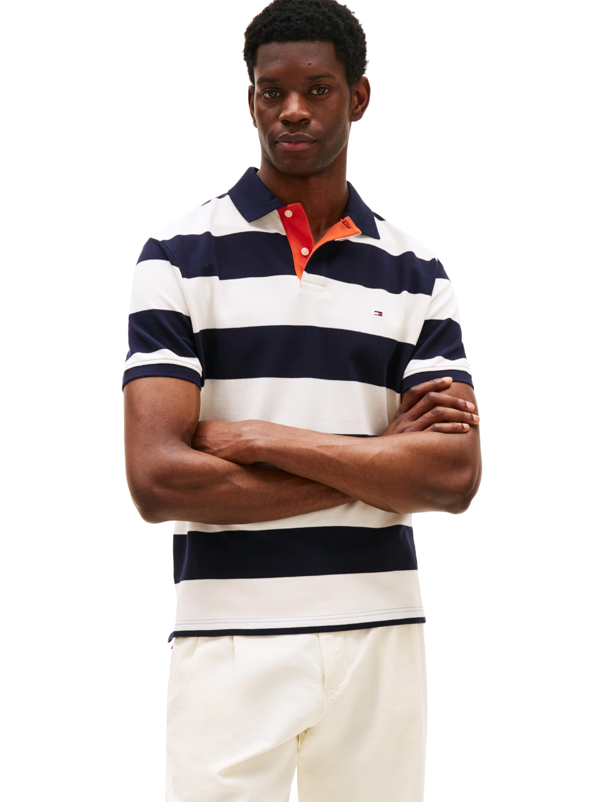 Men's Short Sleeve Casual Polo Shirts in Regular Fit with Rugby Stripe Designs