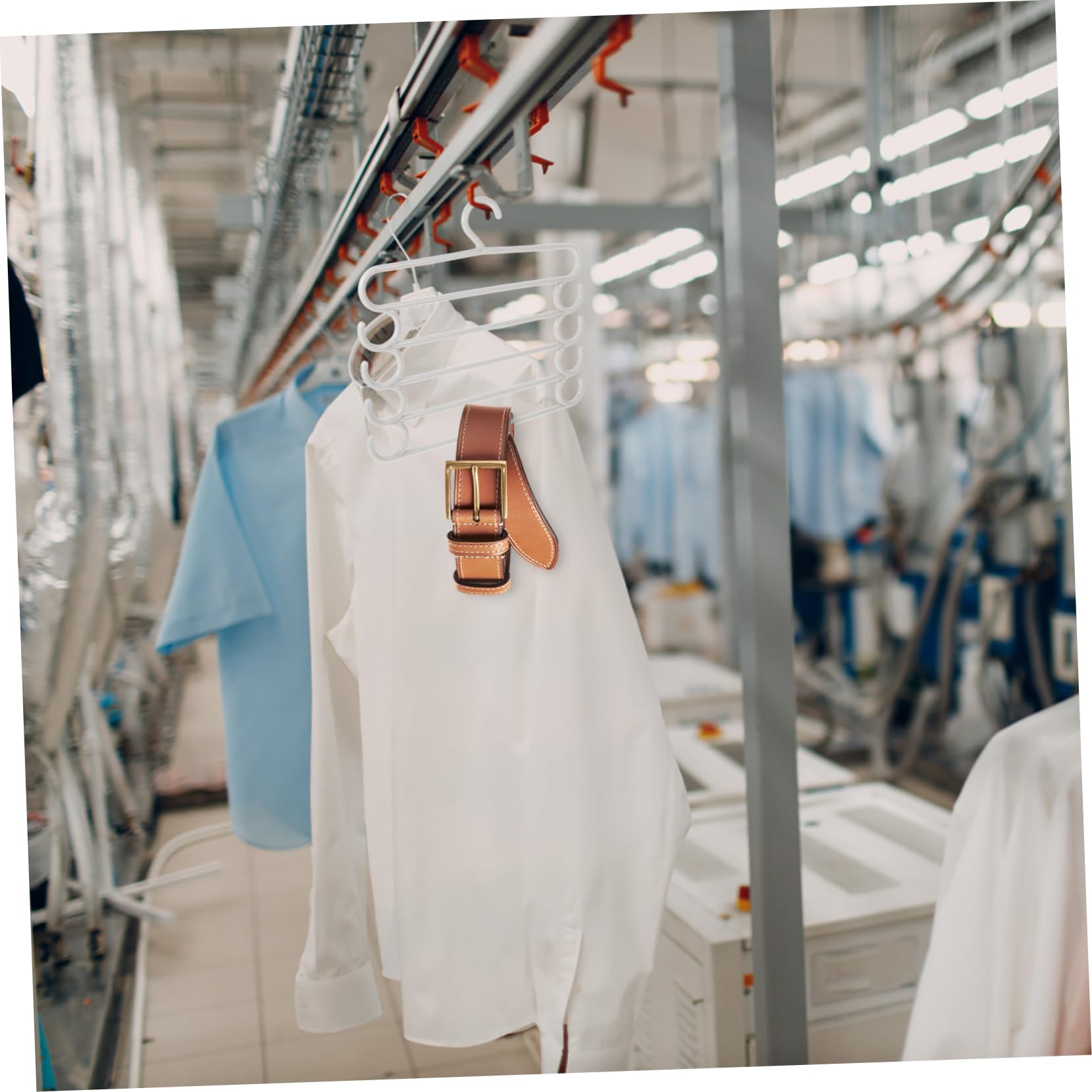 SOLUSTRE 5 Pcs Space Saving Pants Hangers Material Wardrobe Organizers for Trousers Maximize Closet Storage Strong Load Bearing Capacity Non Damaging Smooth Surface