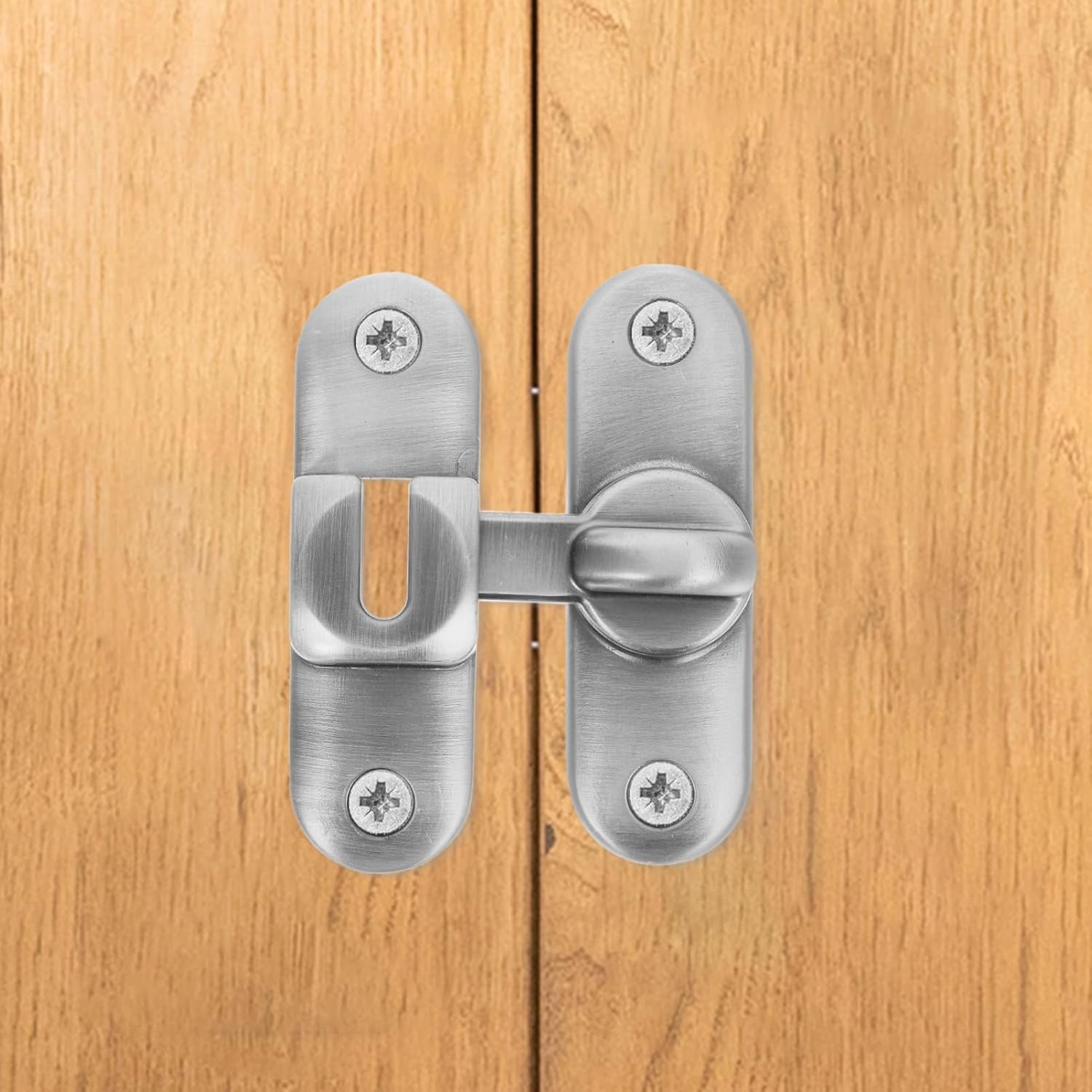 Uonlytech 5sets Sliding Door Latch Cabinet Lock Stainless Steel Latch Door Bolt Easy Slide for Home